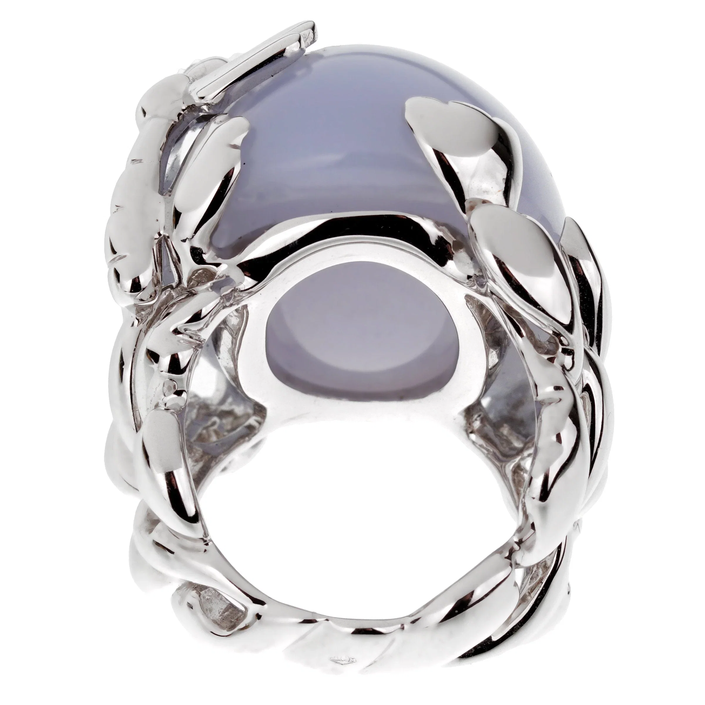 Christian Dior Dior 40ct Blue Chalcedony Diamond 18k Gold Cocktail Ring Sz 6