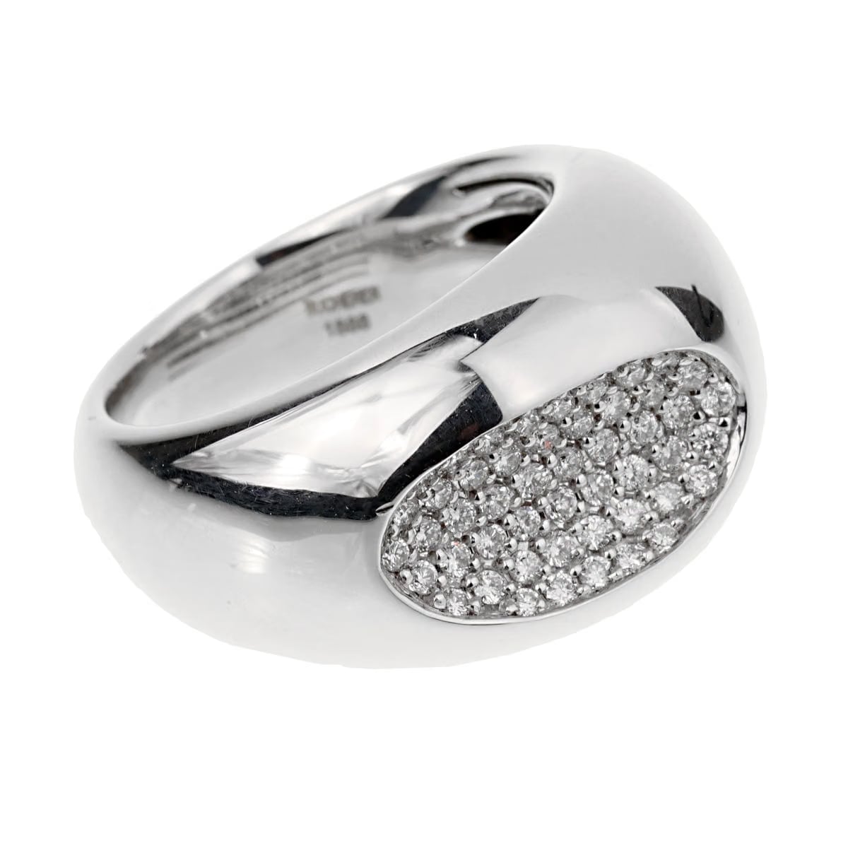 Bucherer Diamond Cocktail 18k White Gold Ring Sz 6 1/2