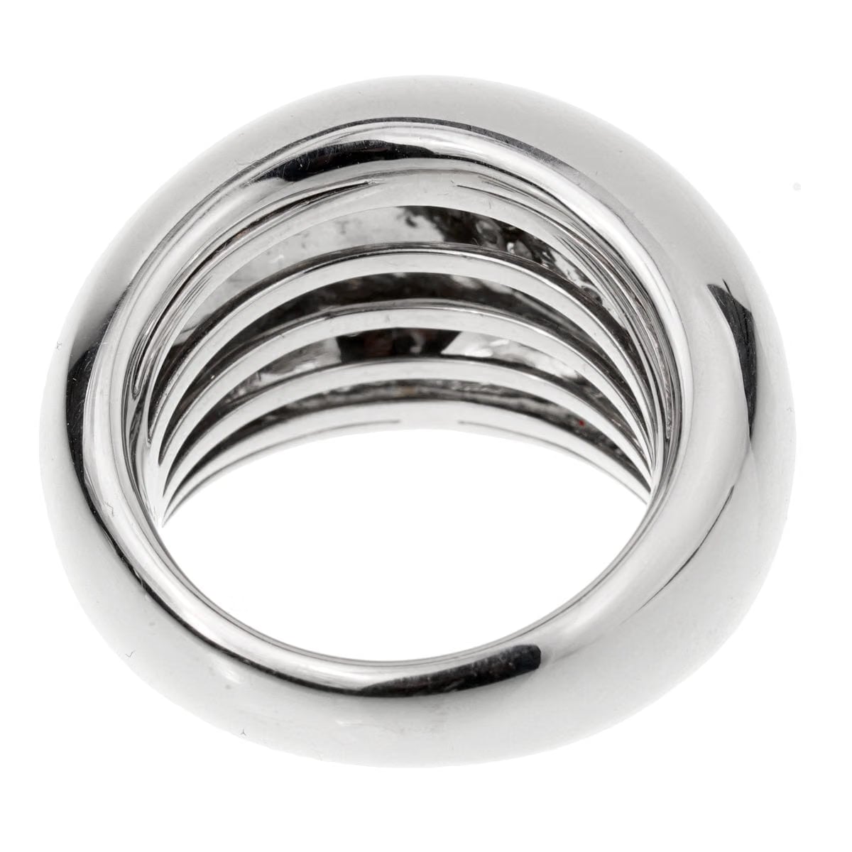 Bucherer Diamond Cocktail 18k White Gold Ring Sz 6 1/2