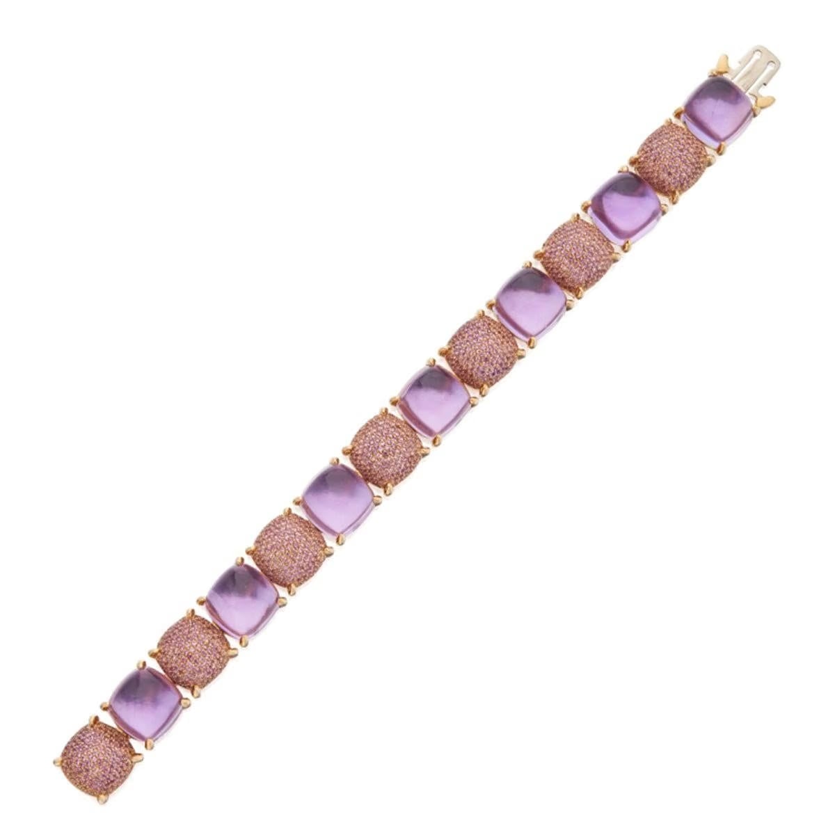 Tiffany & Co Amethyst Sugar Stacks 18k Yellow Gold Bracelet
