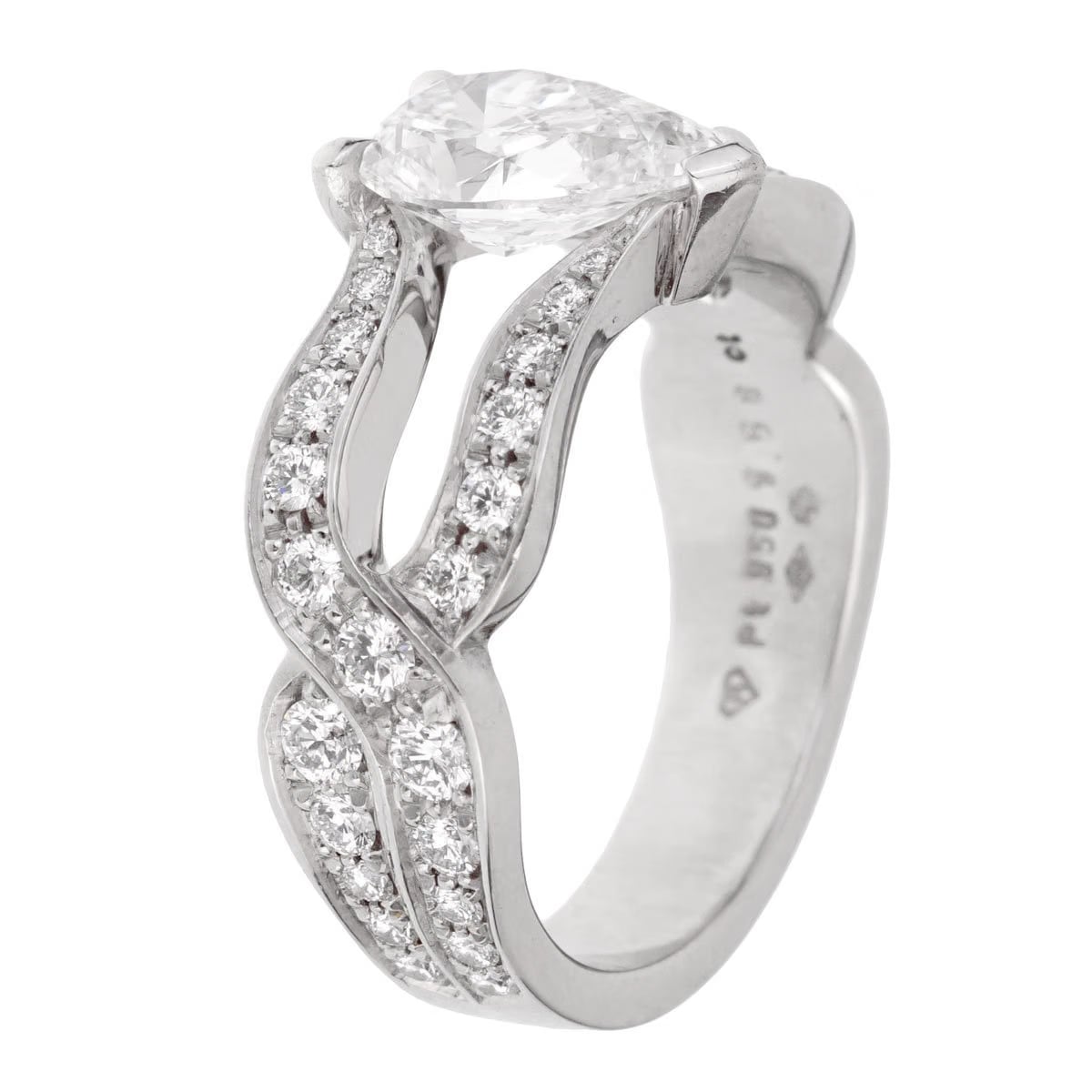 Piaget Jardin Secret Pear Diamond Engagement Ring Sz 6 1/2