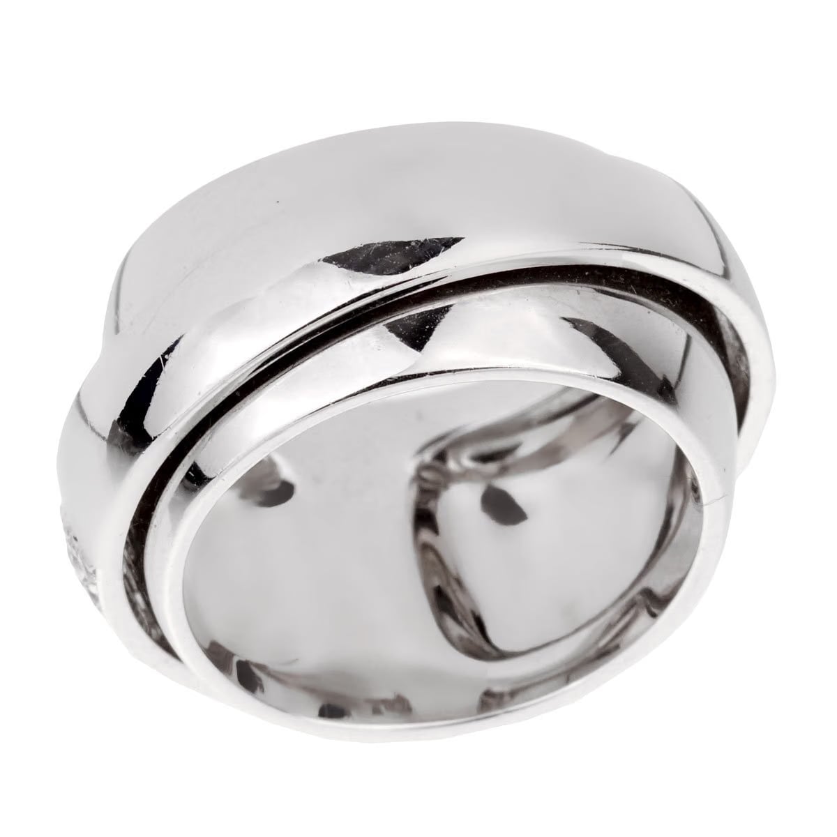 Piaget Possession Pave Diamond 18k White Gold Ring Sz 5 3/4