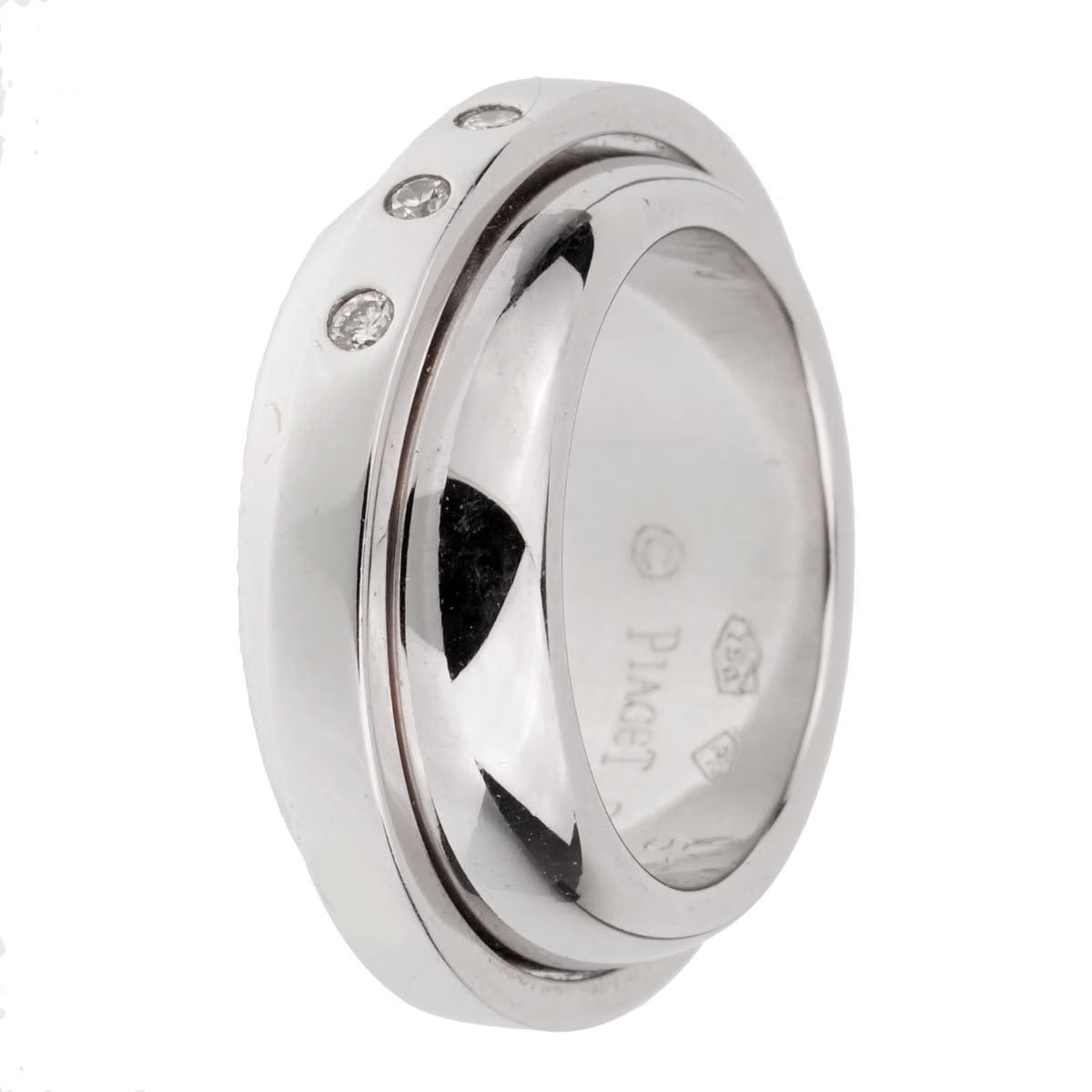 Piaget Possession 18k White Gold Diamond Band Ring Size 5 1/2