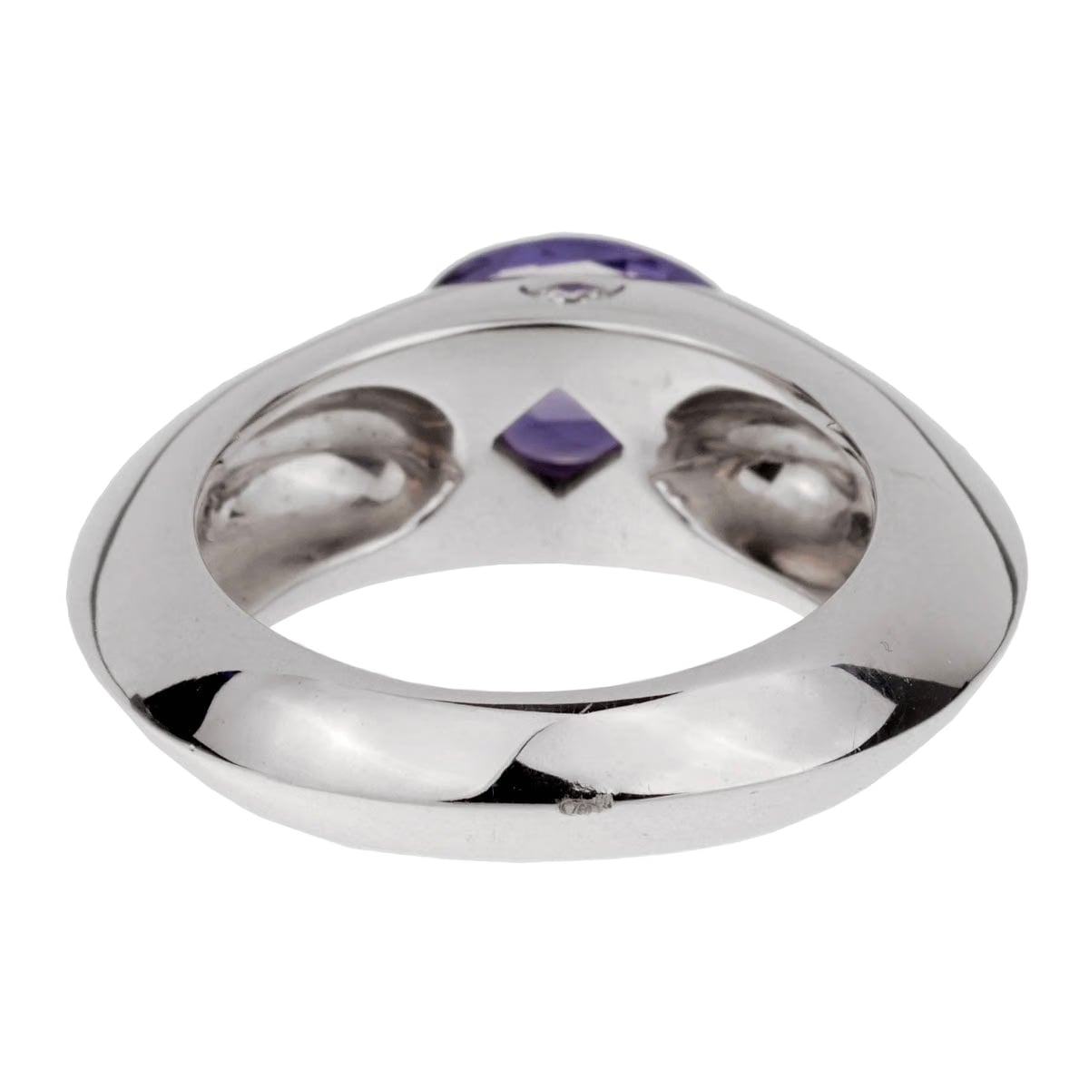 Piaget Iolite Diamond 18k White Gold Cocktail Band Ring Sz 6 1/2