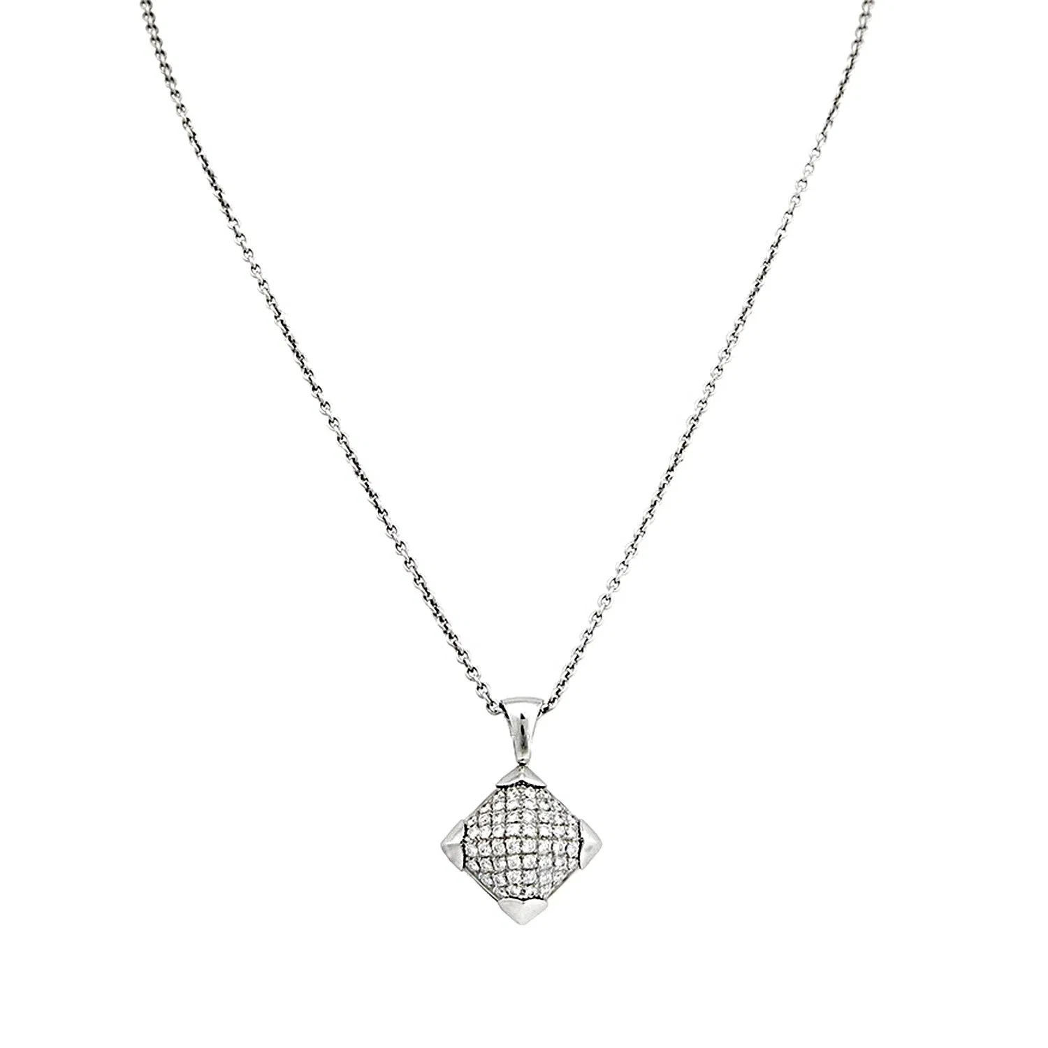 Bvlgari Pyramid Diamond White Gold Pendant Necklace