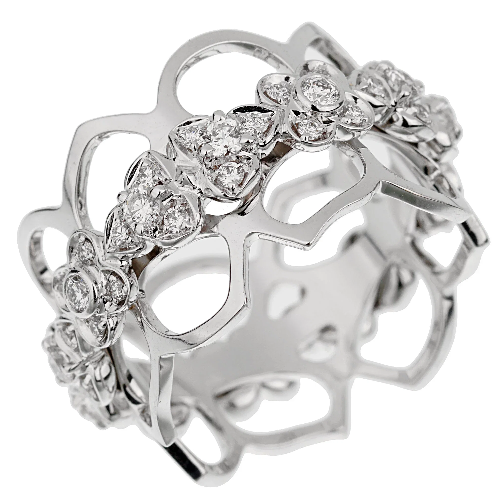 Chaumet Hortensia Diamond 18k White Gold Eternity Cocktail Ring