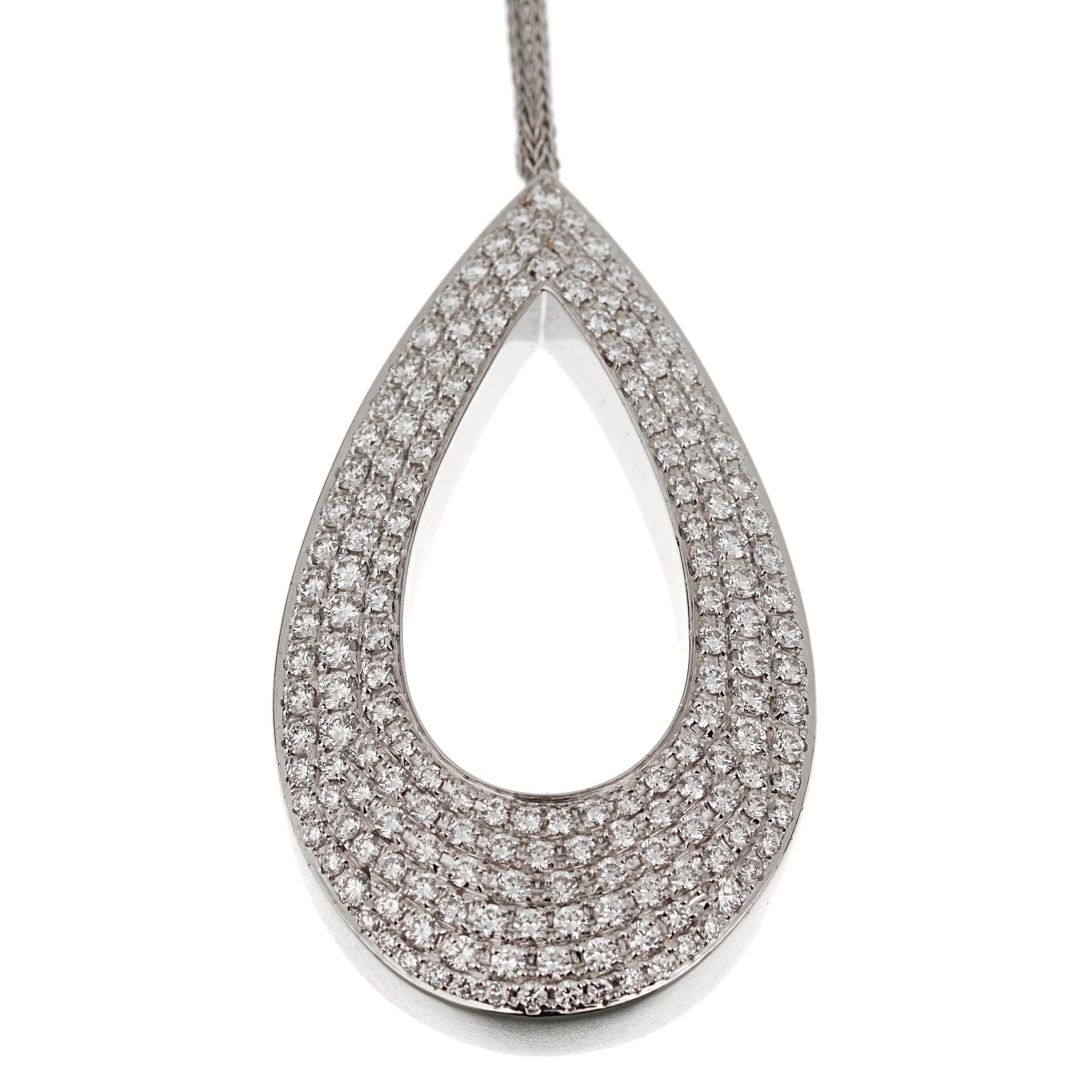 Piaget Pear Shaped Lariat Diamond 18k White Gold Necklace