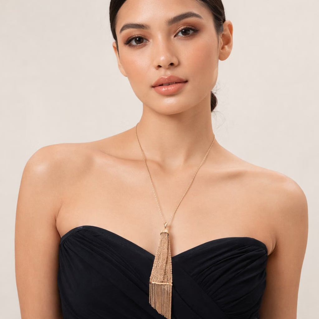Boucheron Delilah 18k Rose Gold Pendant Drop Necklace
