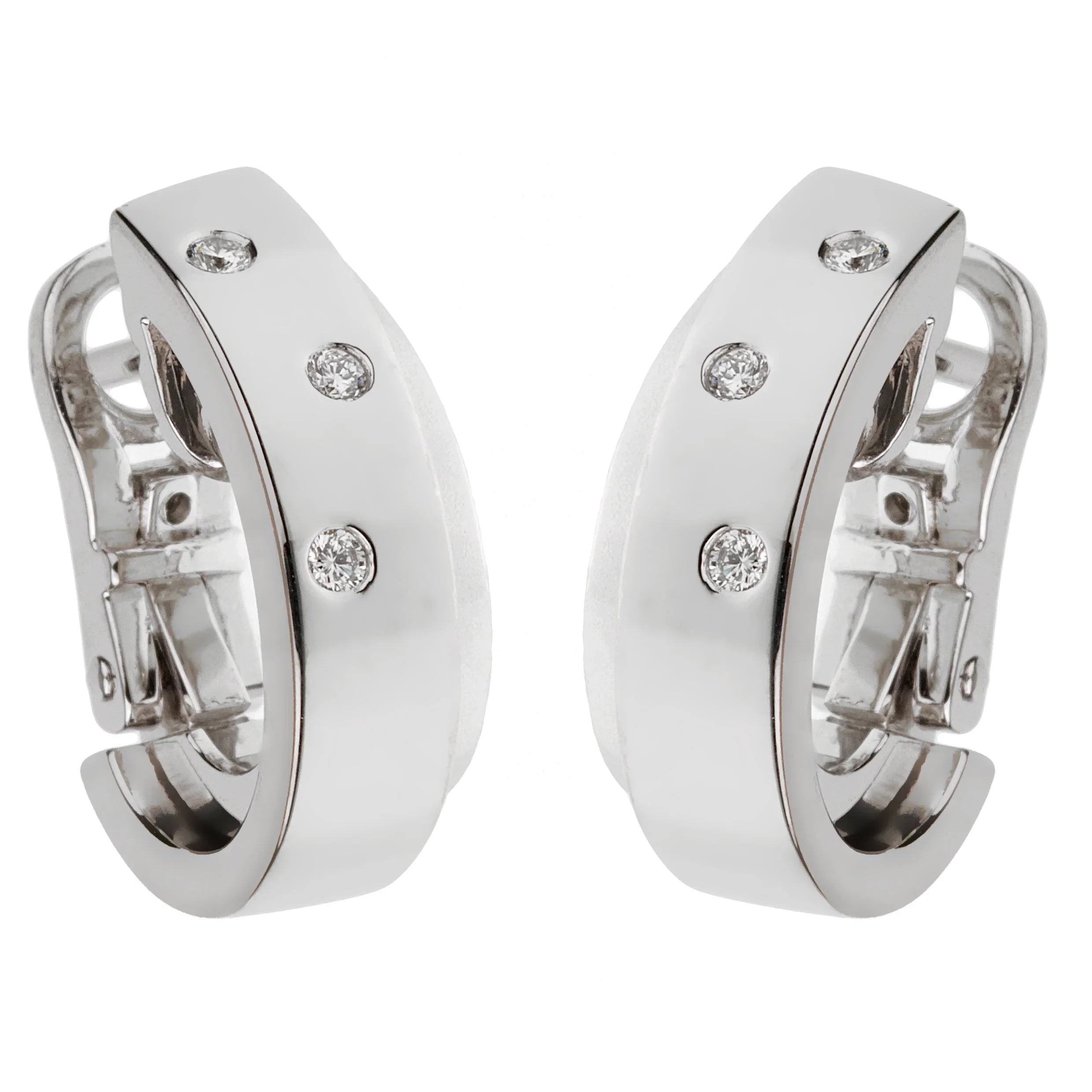 Piaget Possesion Diamond 18k White Gold Hoop Earrings