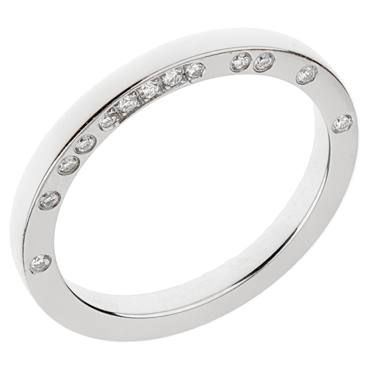 Boucheron Platinum Diamond Band Ring Sz 5 3/4