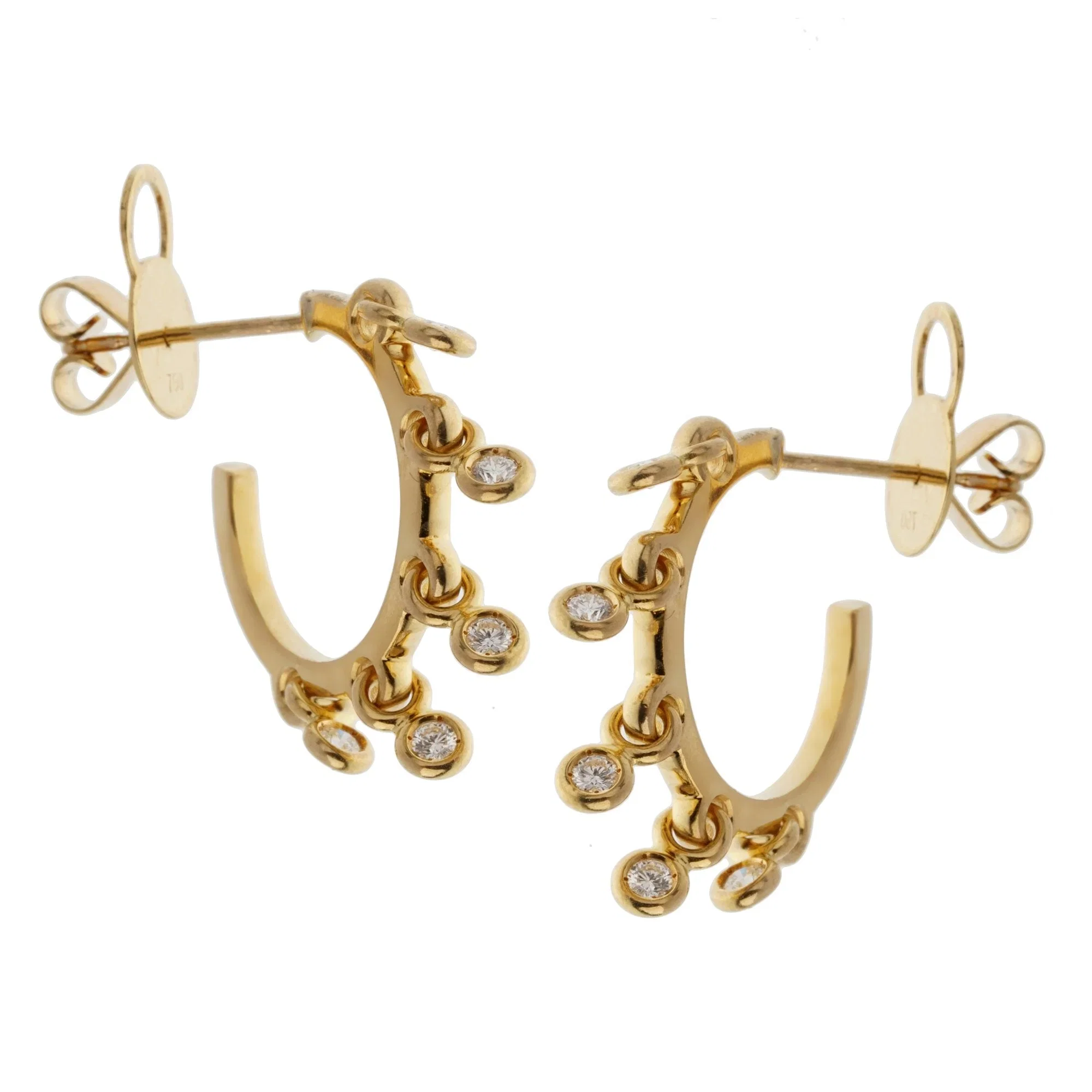 Christian Dior Dior Coquine Diamond Hoop 18k Yellow Gold Earrings