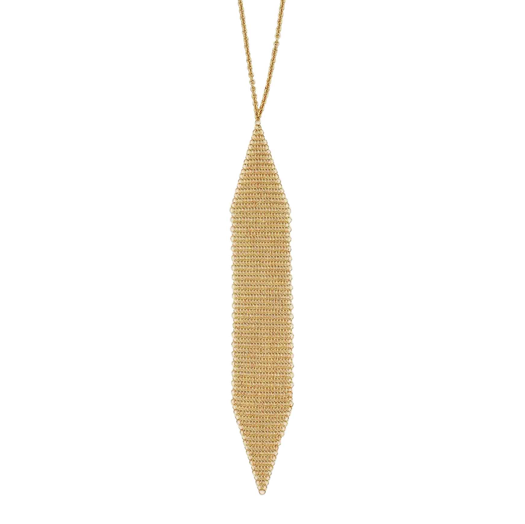 Tiffany & Co Elsa Peretti Mesh Tassel Drop 18k Yellow Gold Necklace