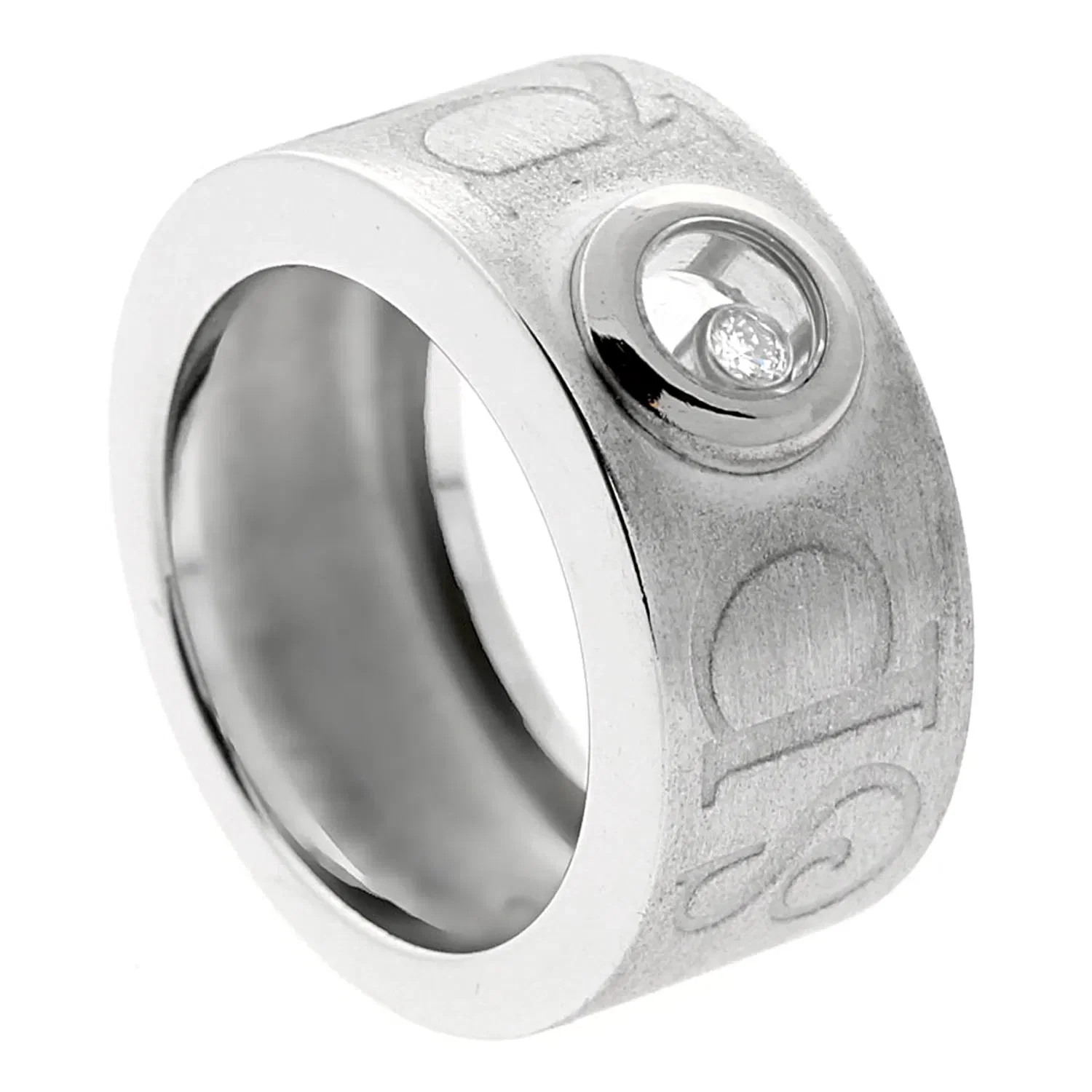 Chopard Happy Diamond Sport 18k White Gold Band Ring