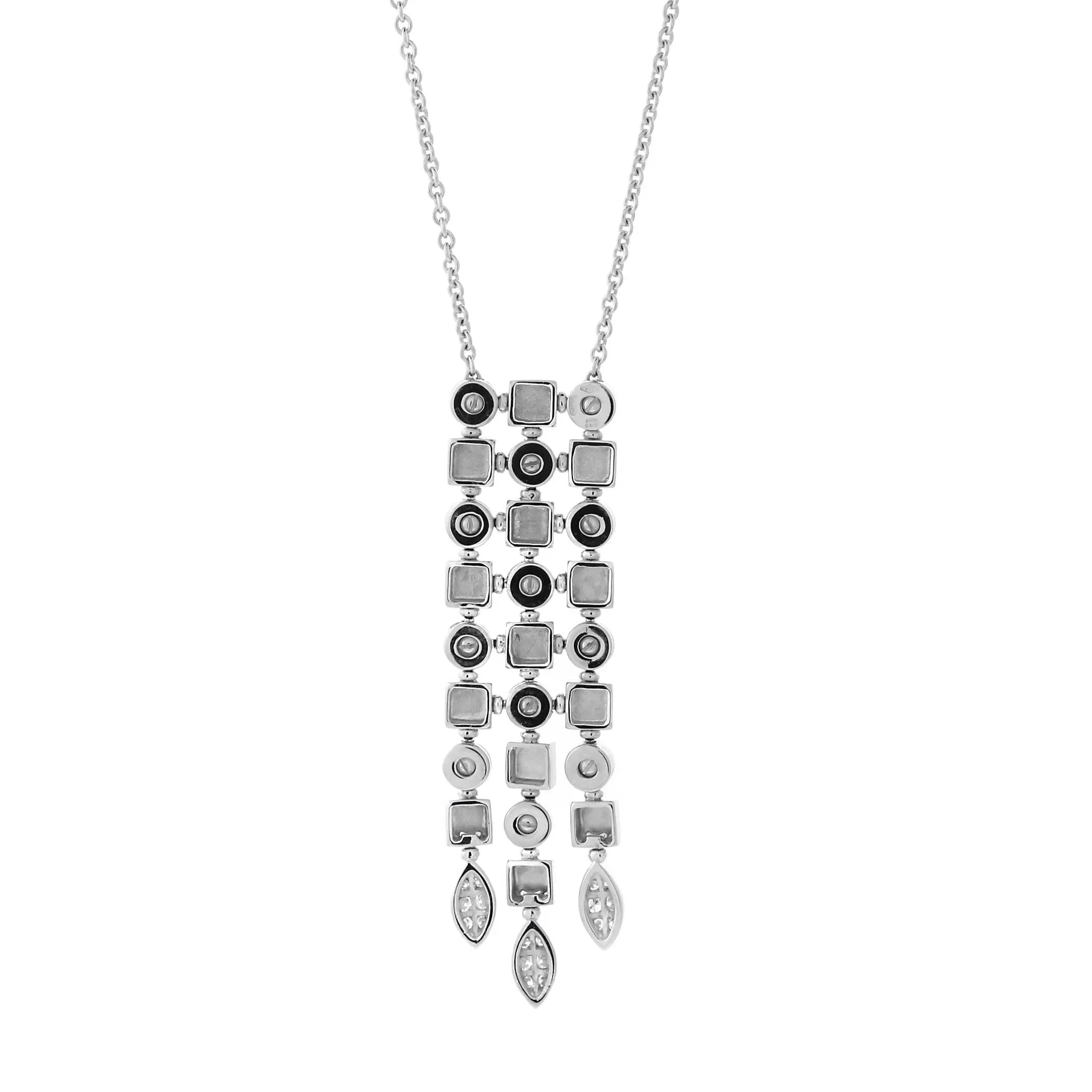 Bvlgari Bulgari Lucea 18k White Gold Diamond Drop Pendant Necklace