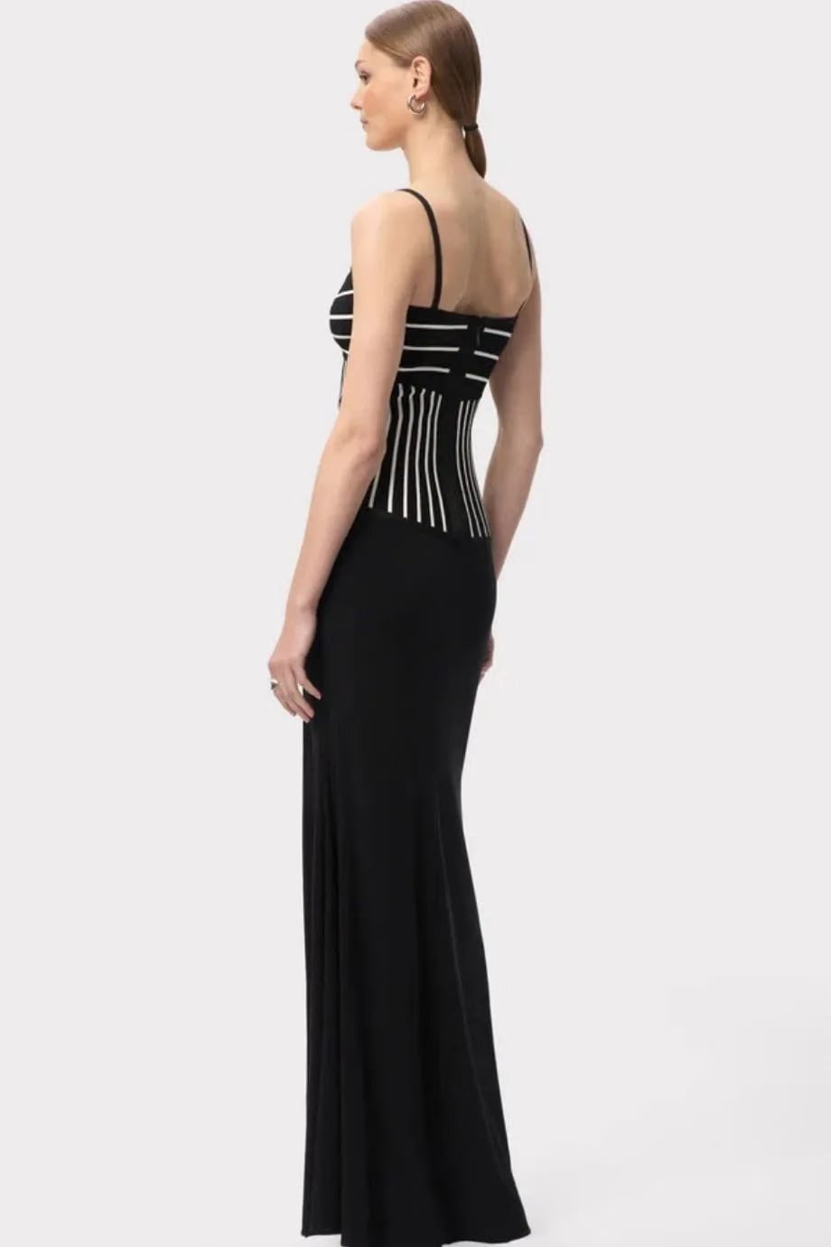 Hervé Léger Ophelia Sleeveless Thigh Slit Knit Maxi Dress In Black