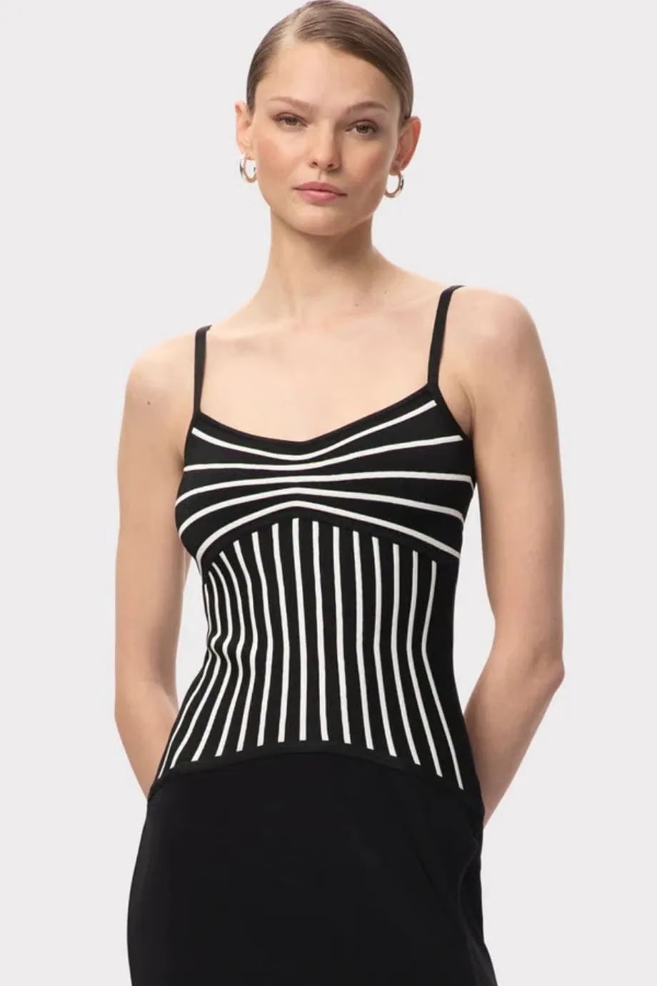 Hervé Léger Ophelia Sleeveless Thigh Slit Knit Maxi Dress In Black
