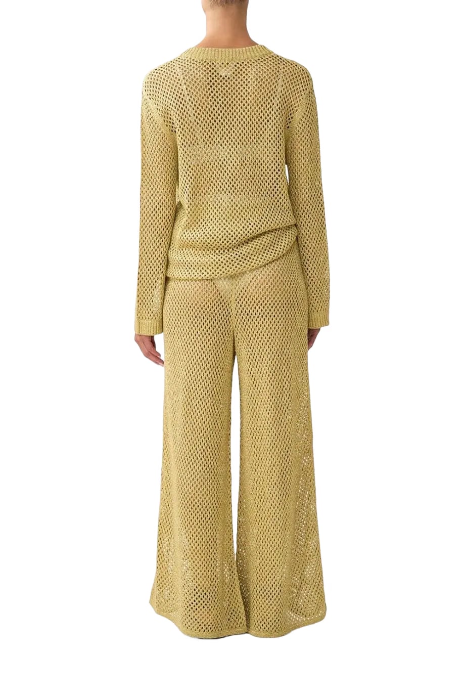 Camilla Ottoman Dynasty Wide Legged Flare Knit Pants in Beige