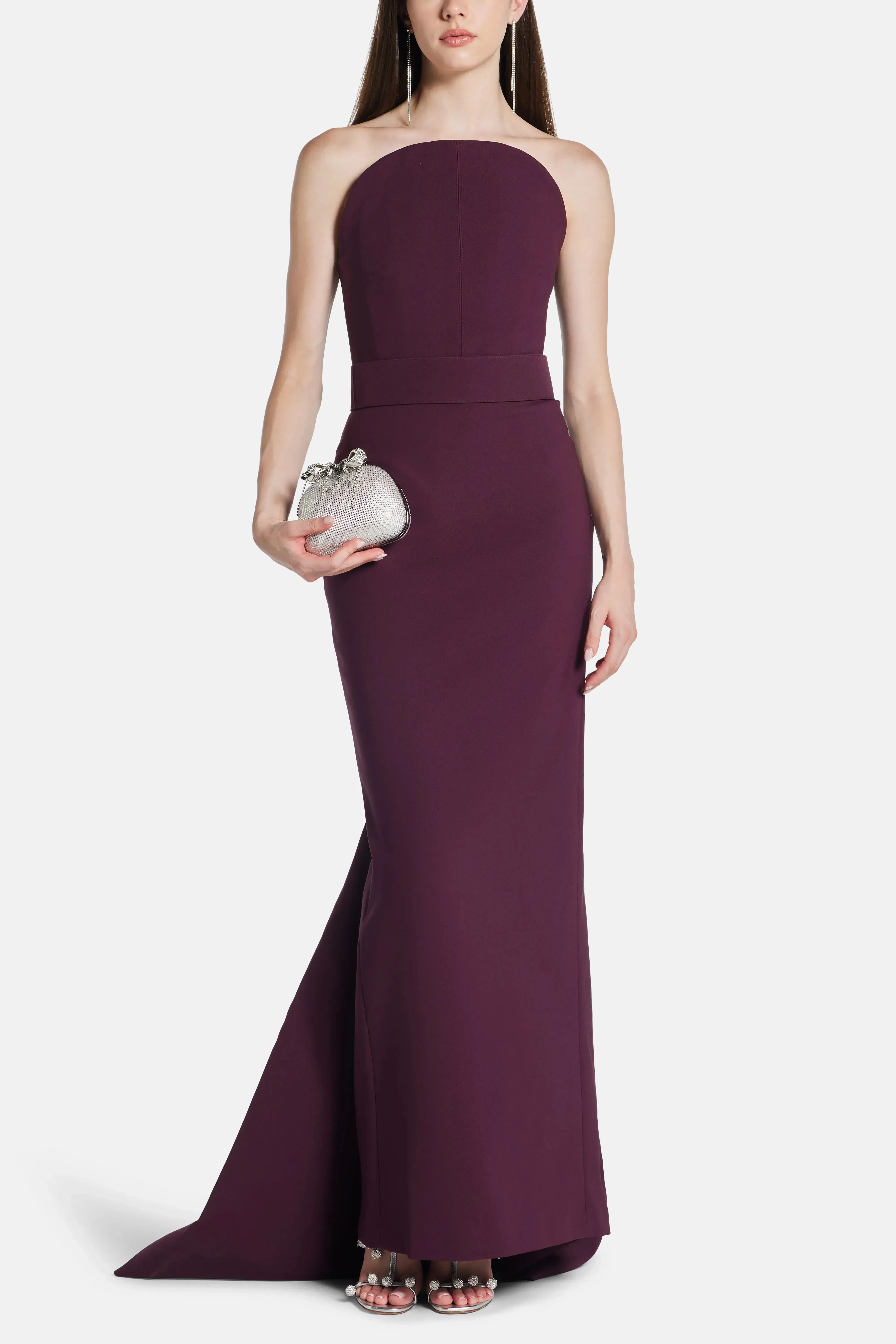 Solace London Citra Evening Gown in Burgundy