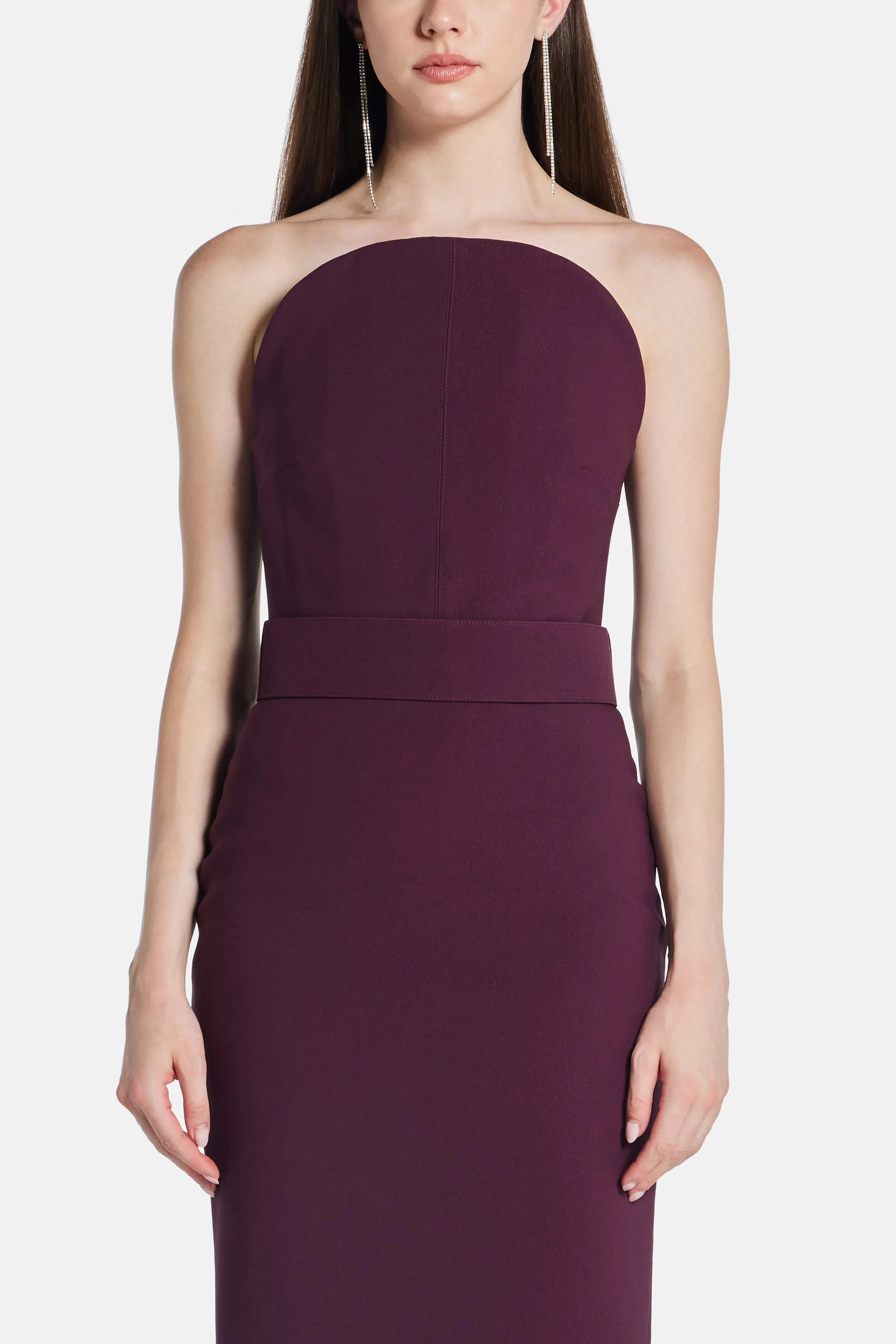 Solace London Citra Evening Gown in Burgundy