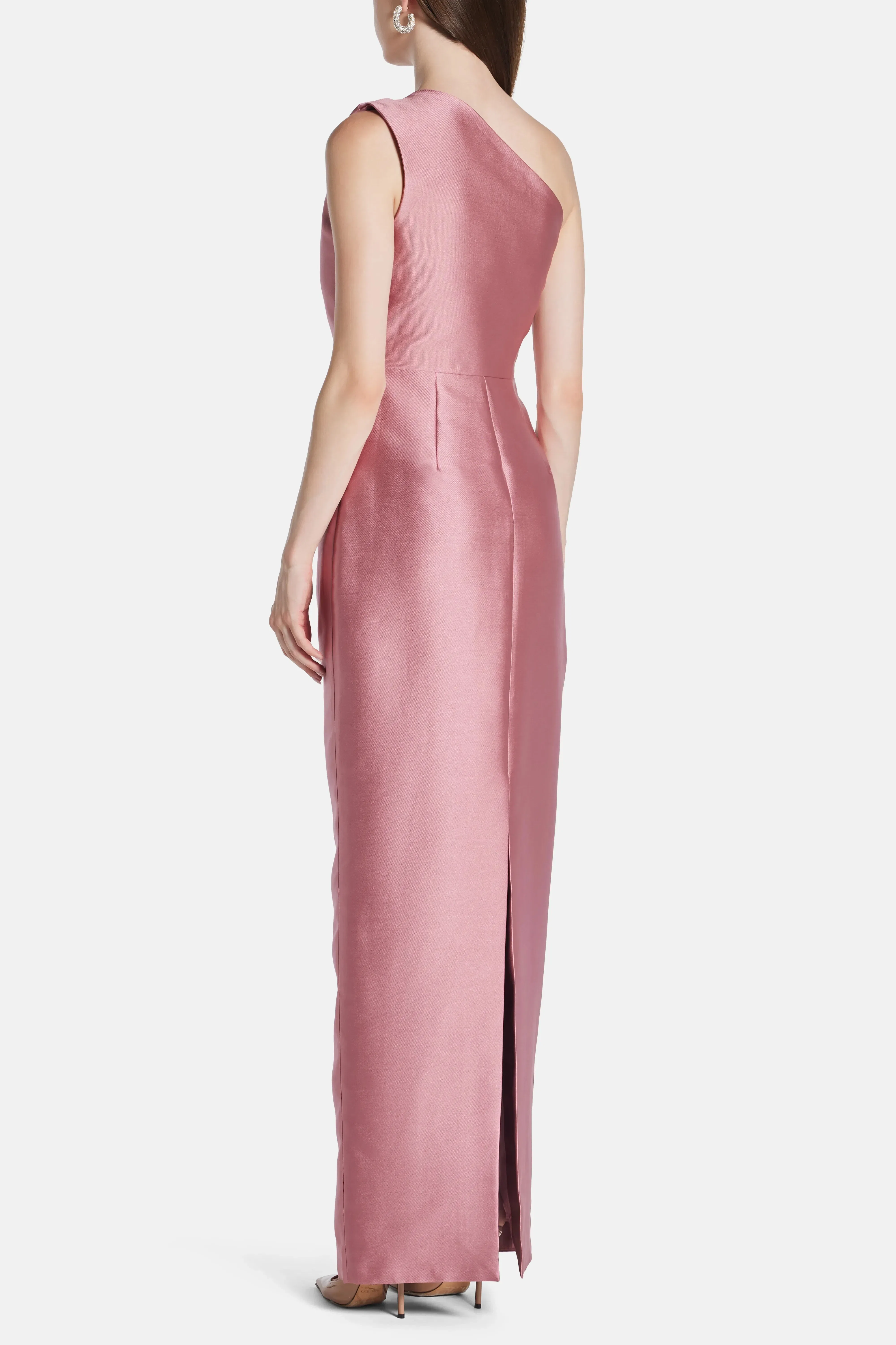 Solace London Kira One Shoulder Evening Dress in Pink