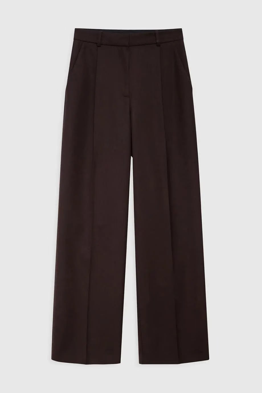 ANINE BING Trent Wool Trousers in Brown