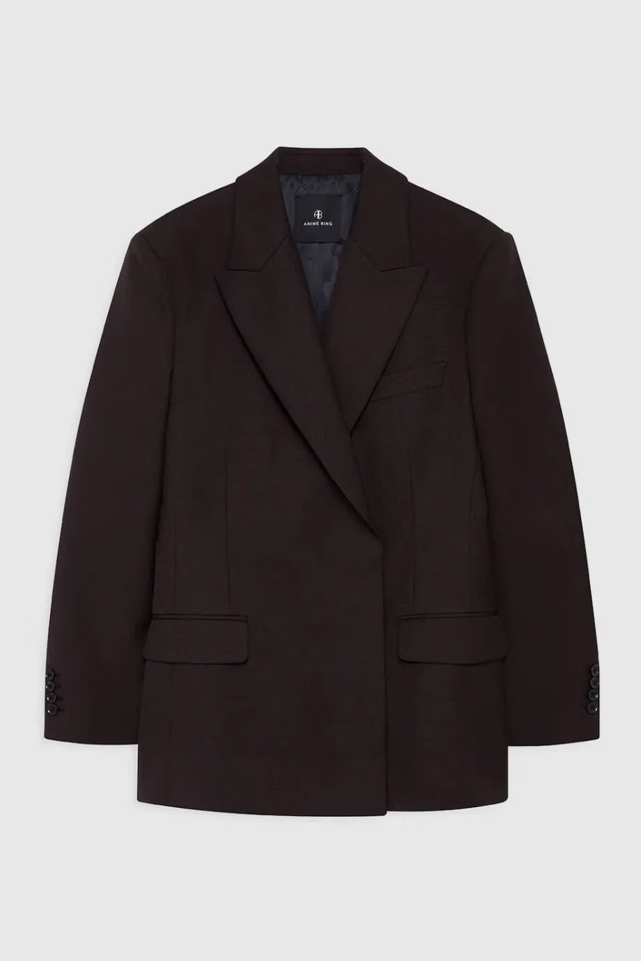 ANINE BING Aretha Wool Blazer in Brown