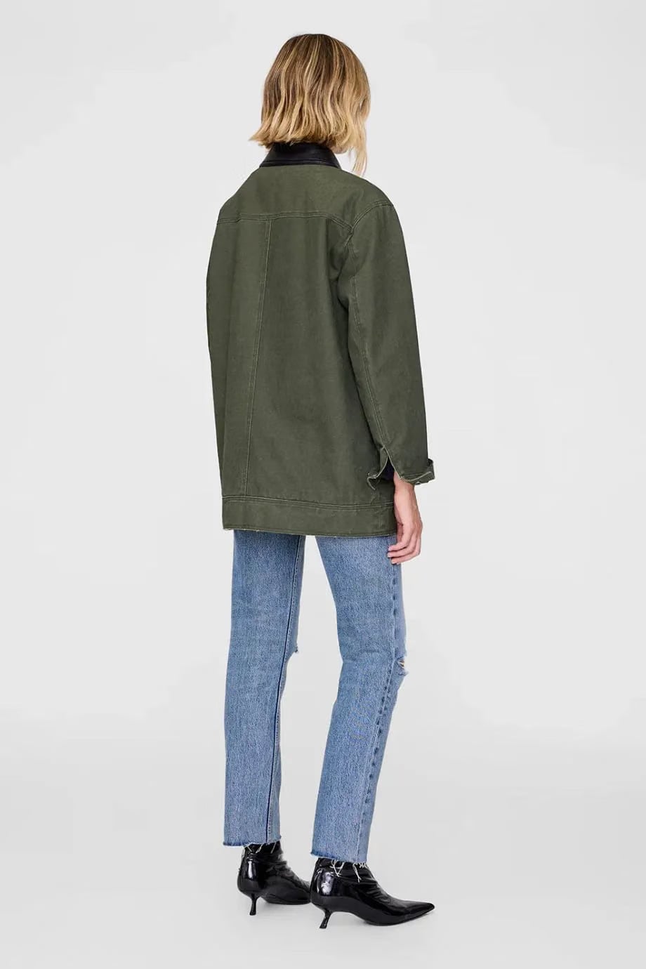 ANINE BING Sean Cotton Jacket in Green