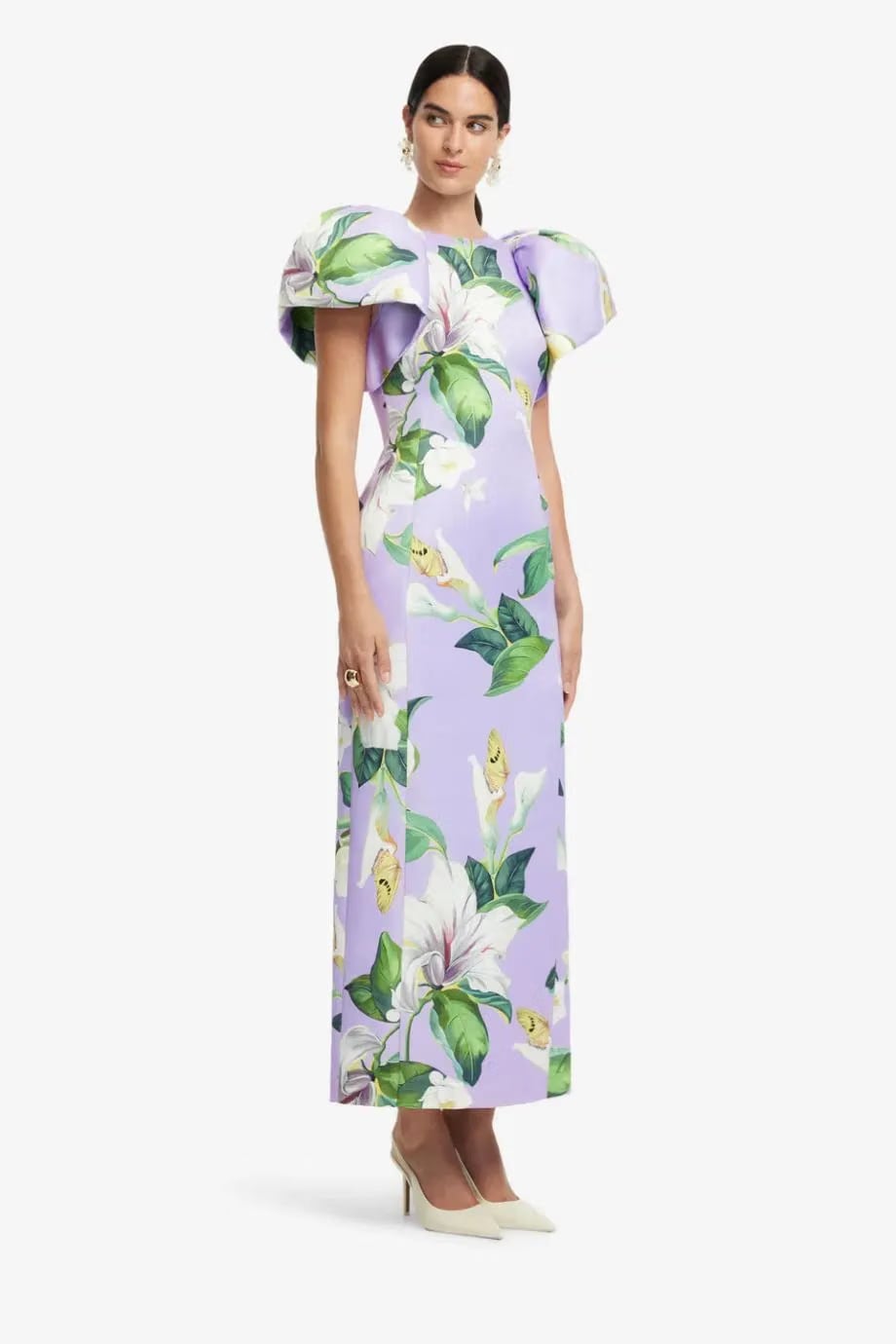 Leo Lin Lucinda Floral Lily Blossom Maxi Dress in Purple