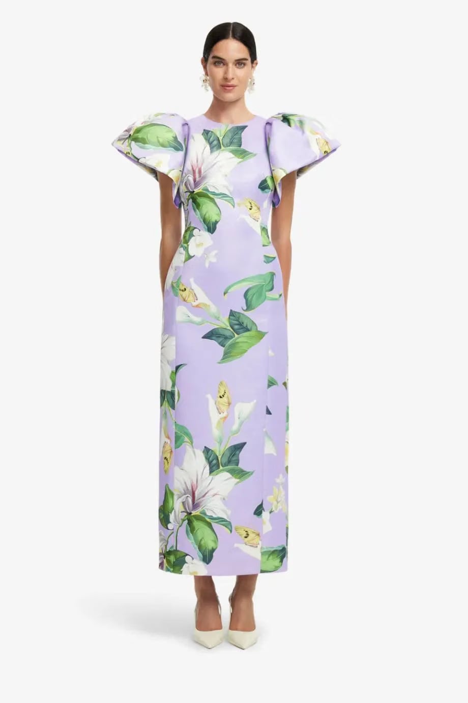 Leo Lin Lucinda Floral Lily Blossom Maxi Dress in Purple