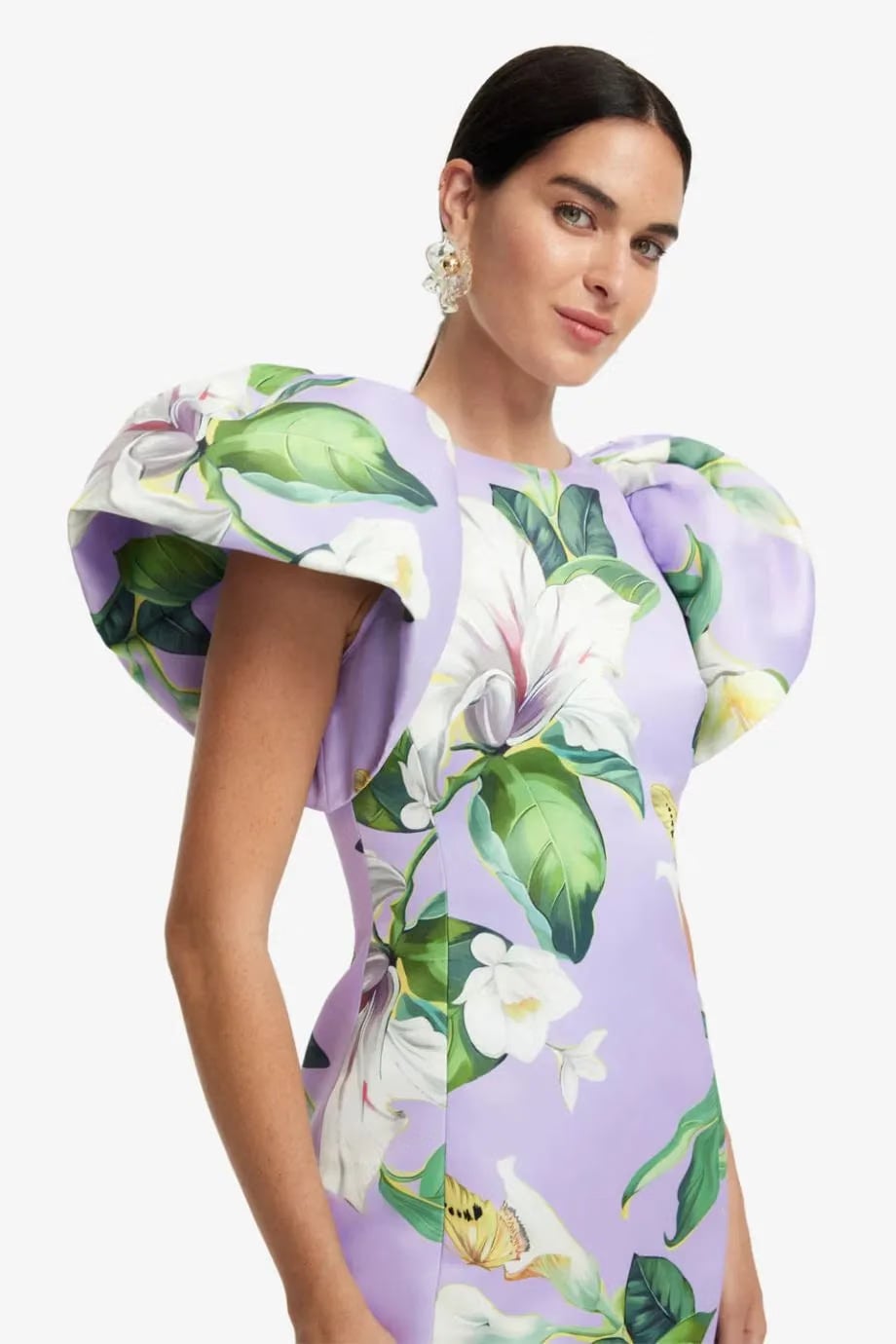 Leo Lin Lucinda Floral Lily Blossom Maxi Dress in Purple