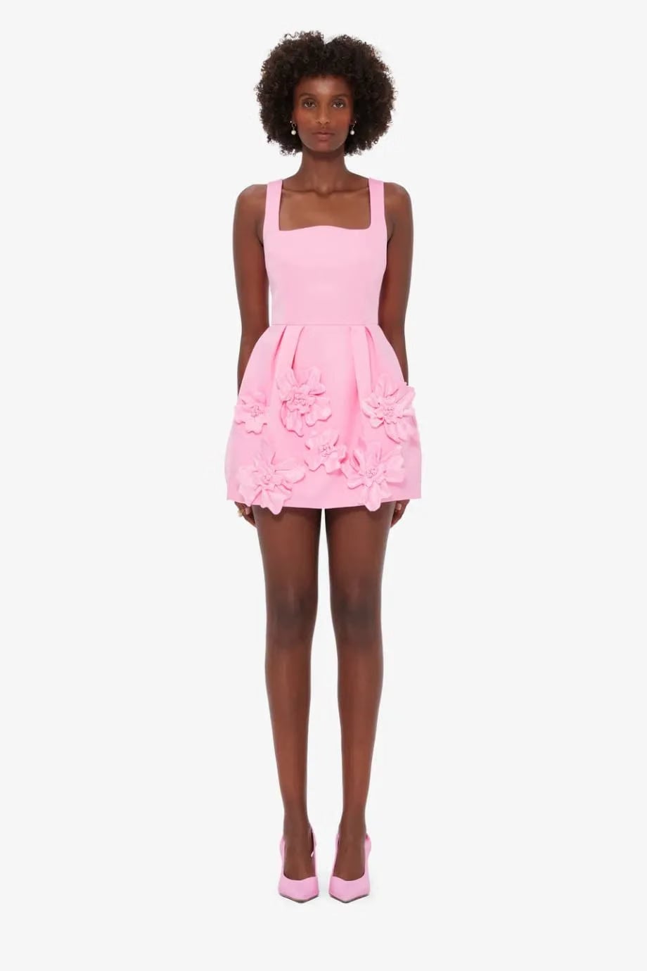 Leo Lin Piper Floral Applique Sleeveless Mini Dress in Pink
