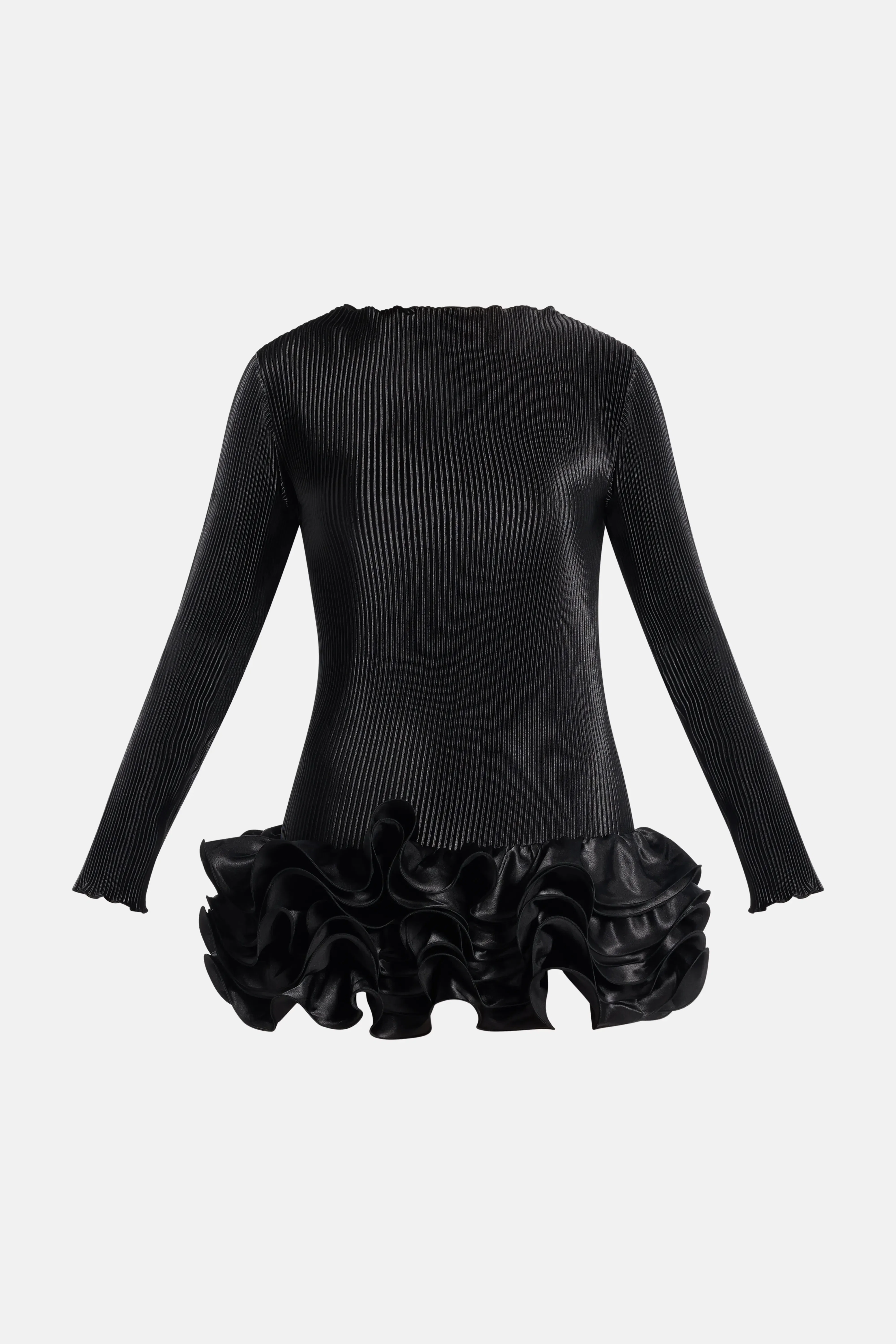 L'IDÉE Park Avenue Pleated Mini Dress in Black