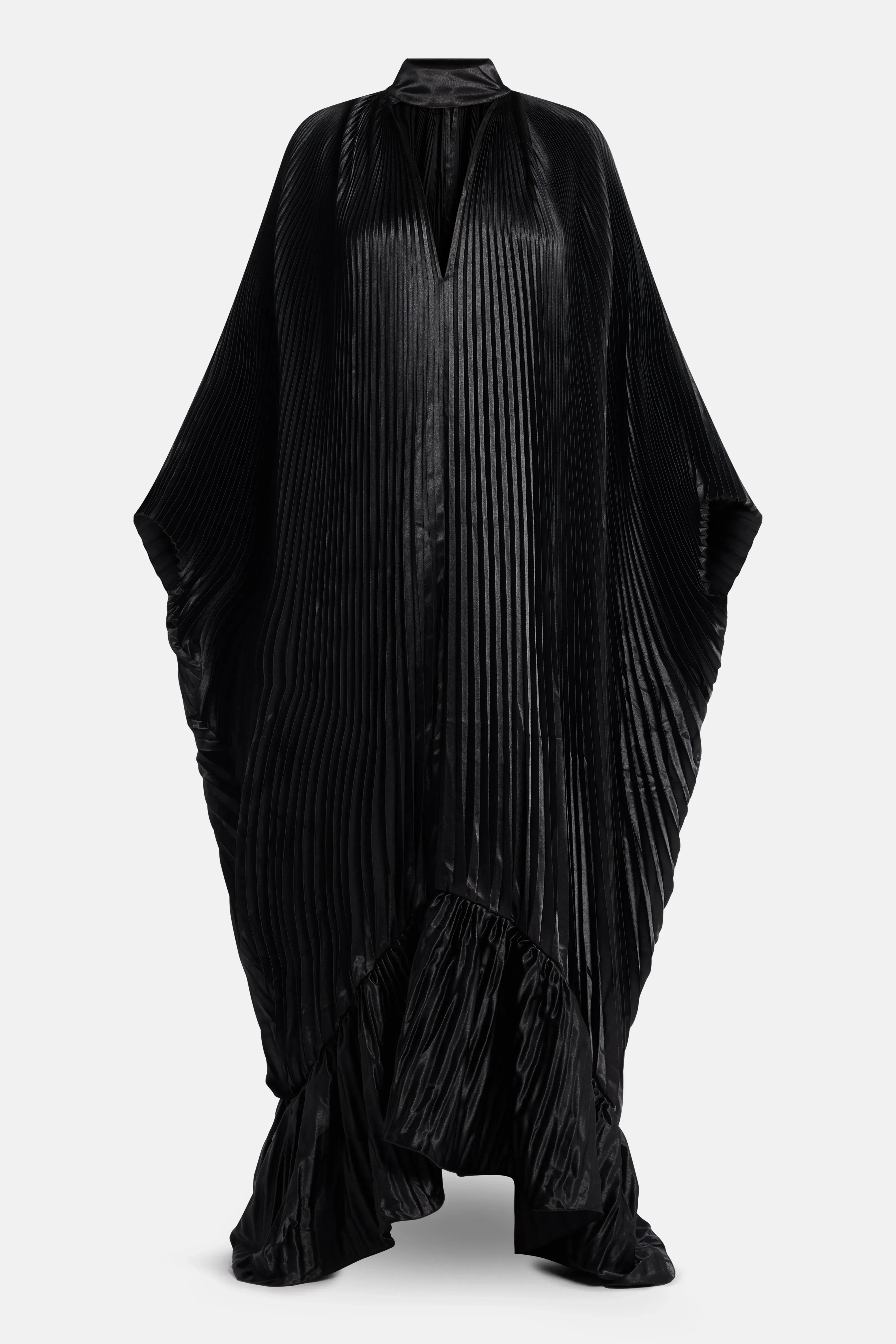 L'IDÉE Empire Pleated Evening Dress in Black