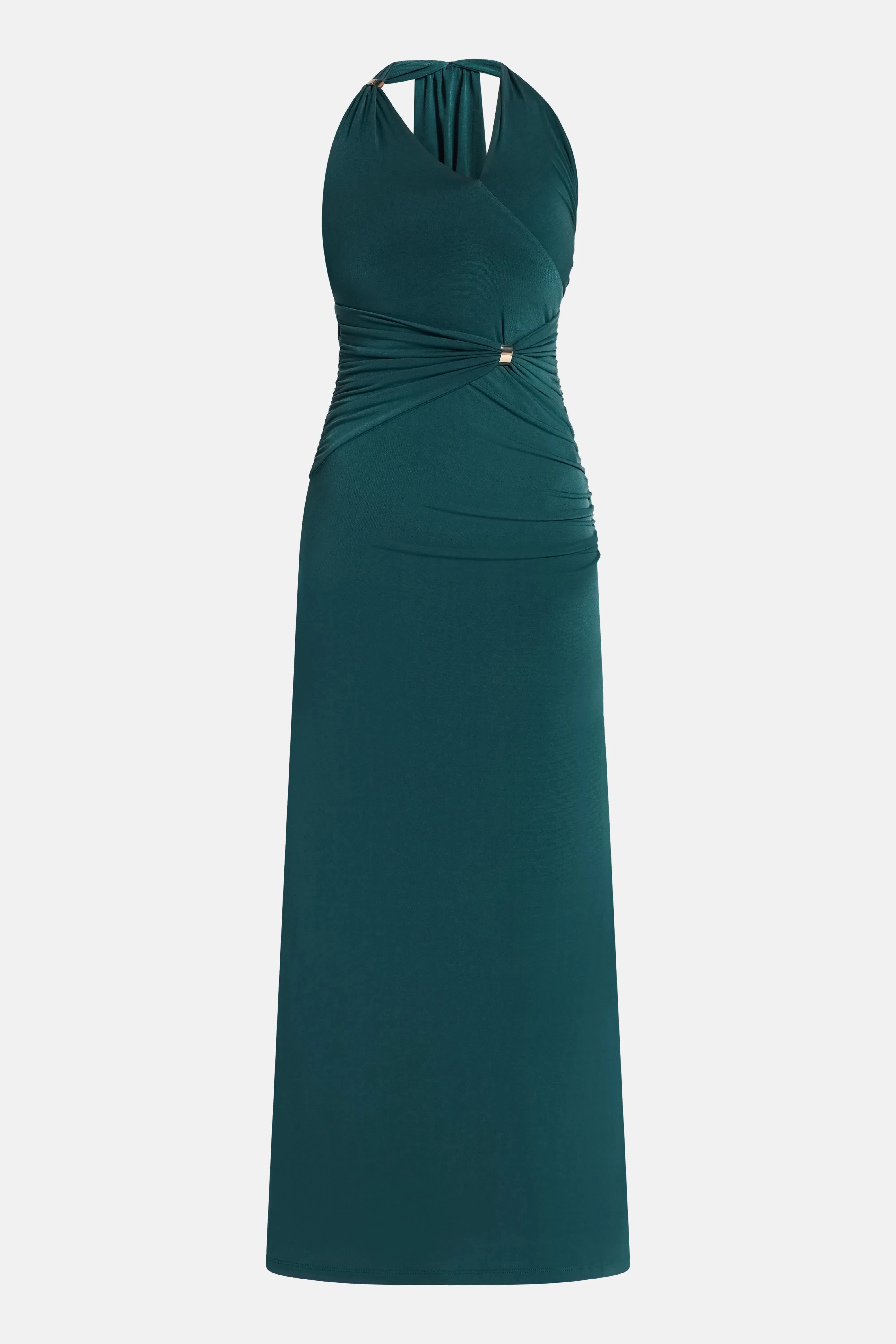 Hervé Léger Aurora Sleeveless Halter Neck Knit Bandage Maxi Dress in Green
