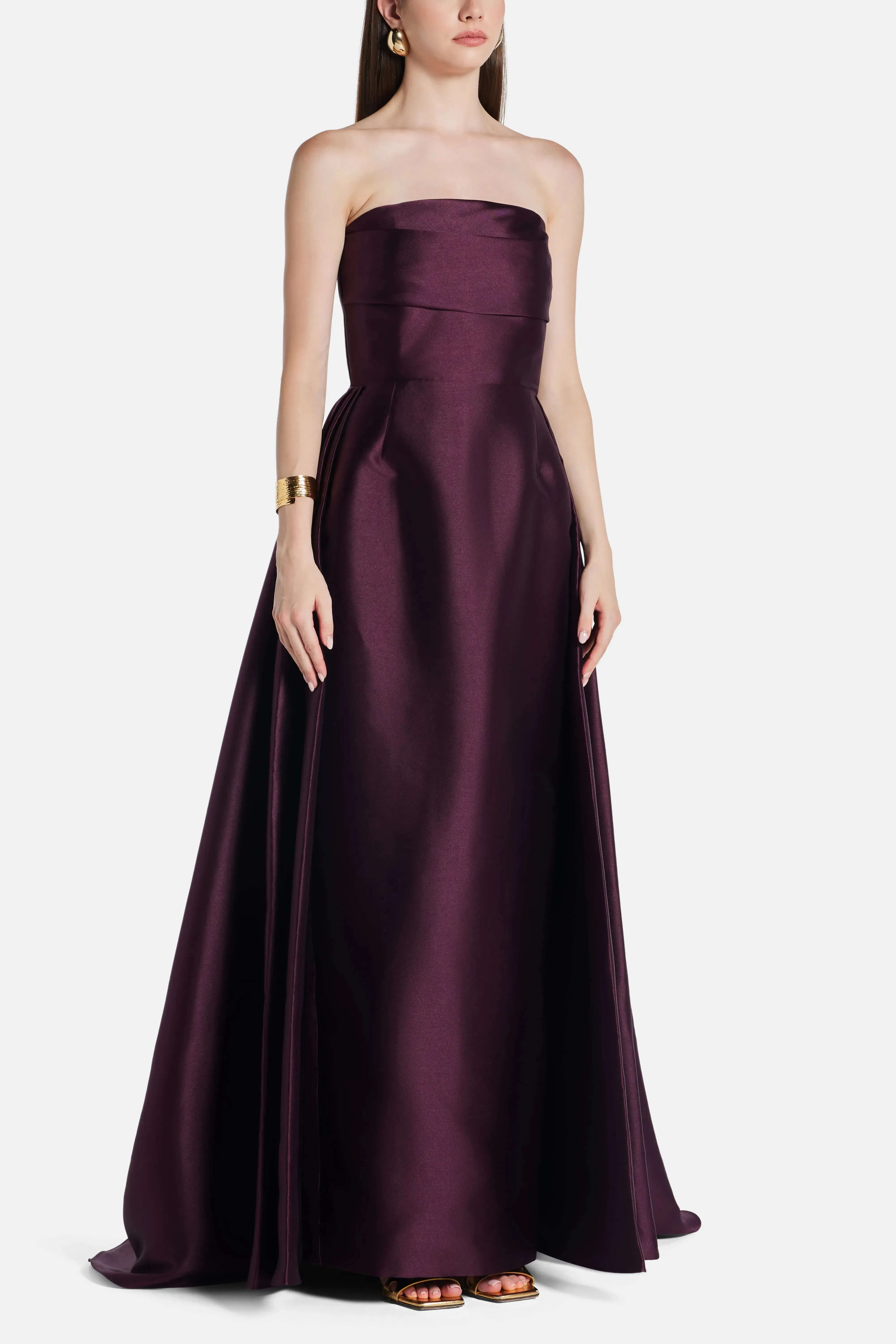 Solace London Tiffany Evening Gown in Burgundy