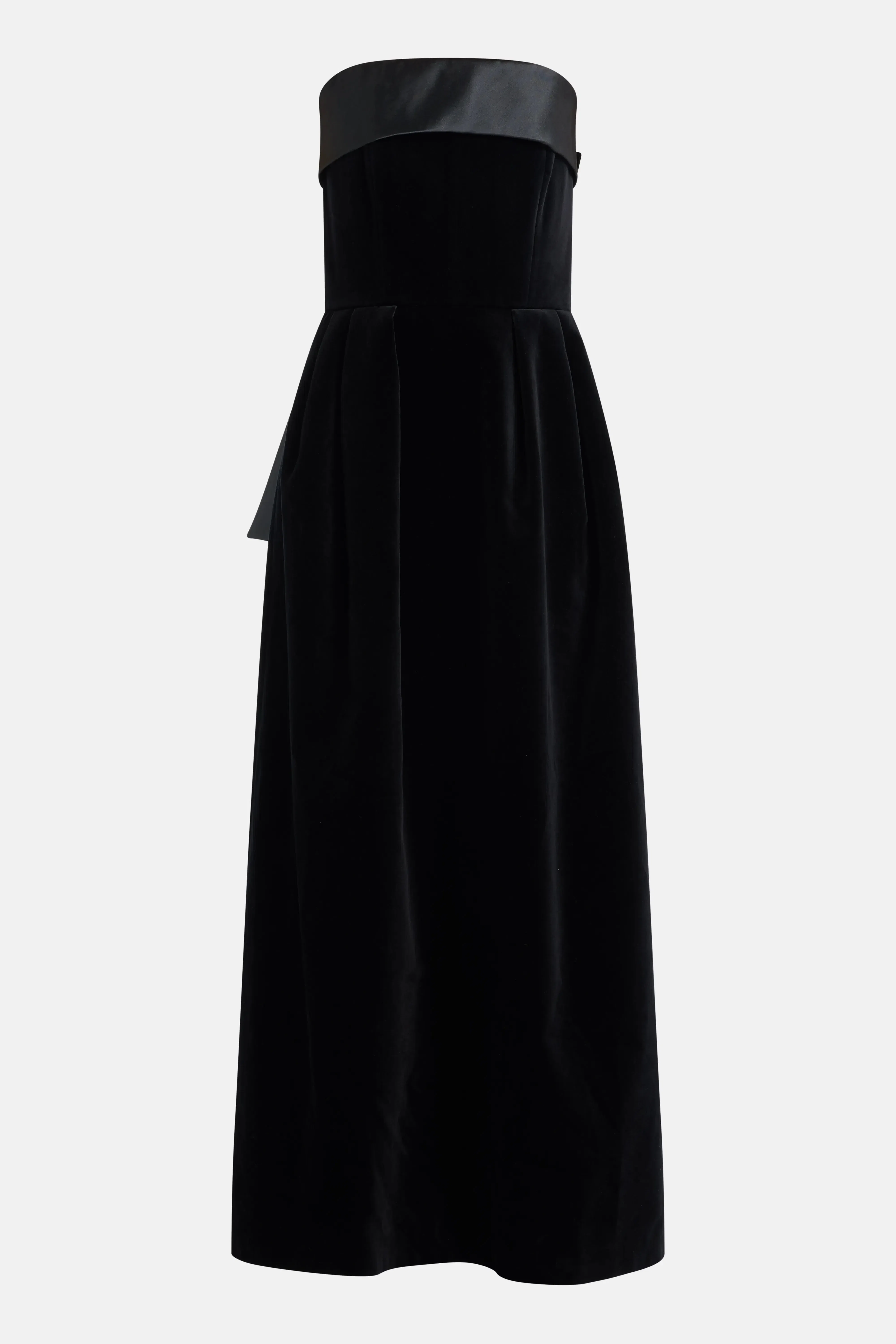 Dice Kayek Velvet Strapless Bow Back Evening Dress in Black