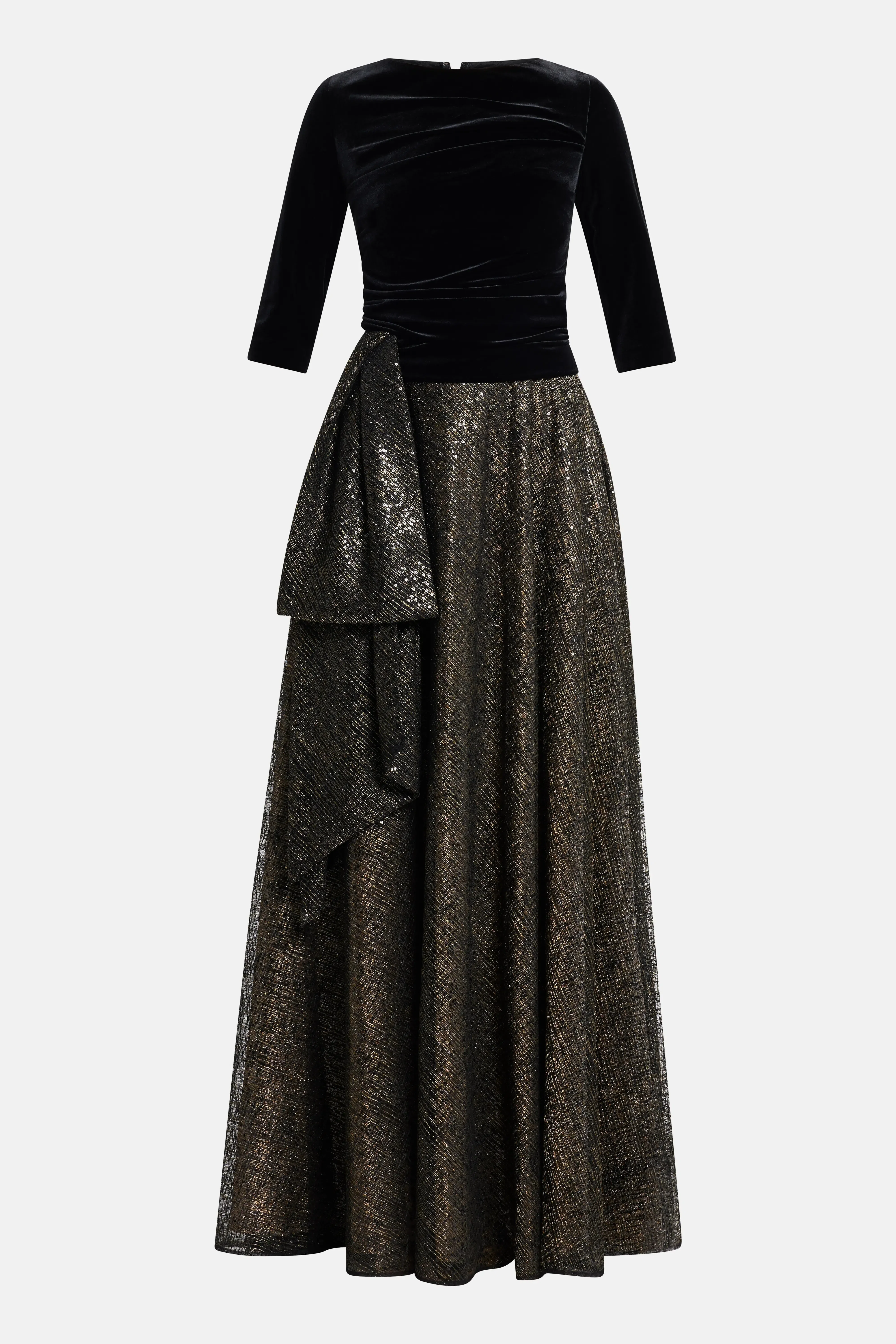 Talbot Runhof Dulce Sequin Net Evening Dress in Black