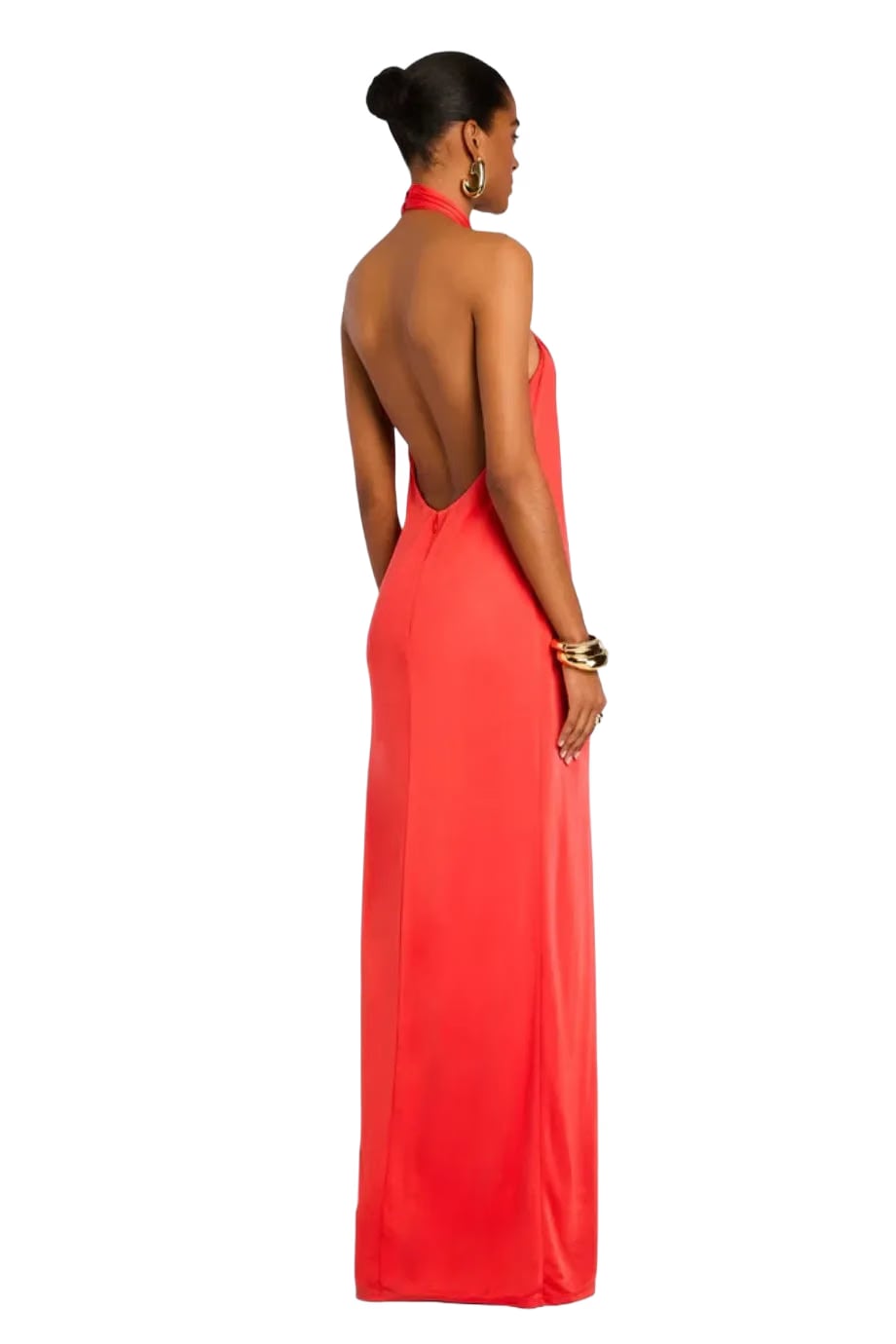 Retrofete Becs Halter Neck Maxi Dress in Orange