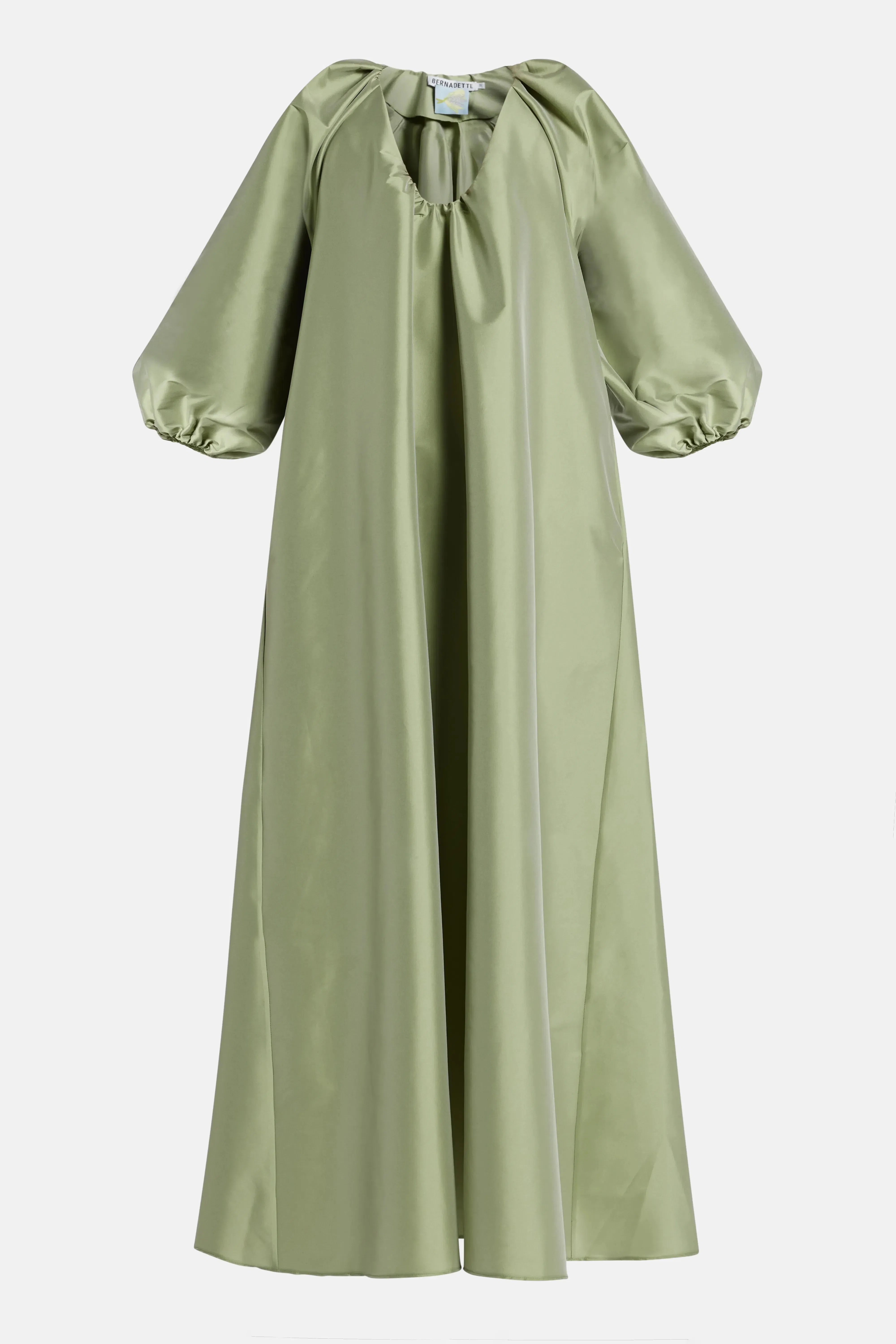 Bernadette Georgio Puff Sleeves Maxi Dress in Green