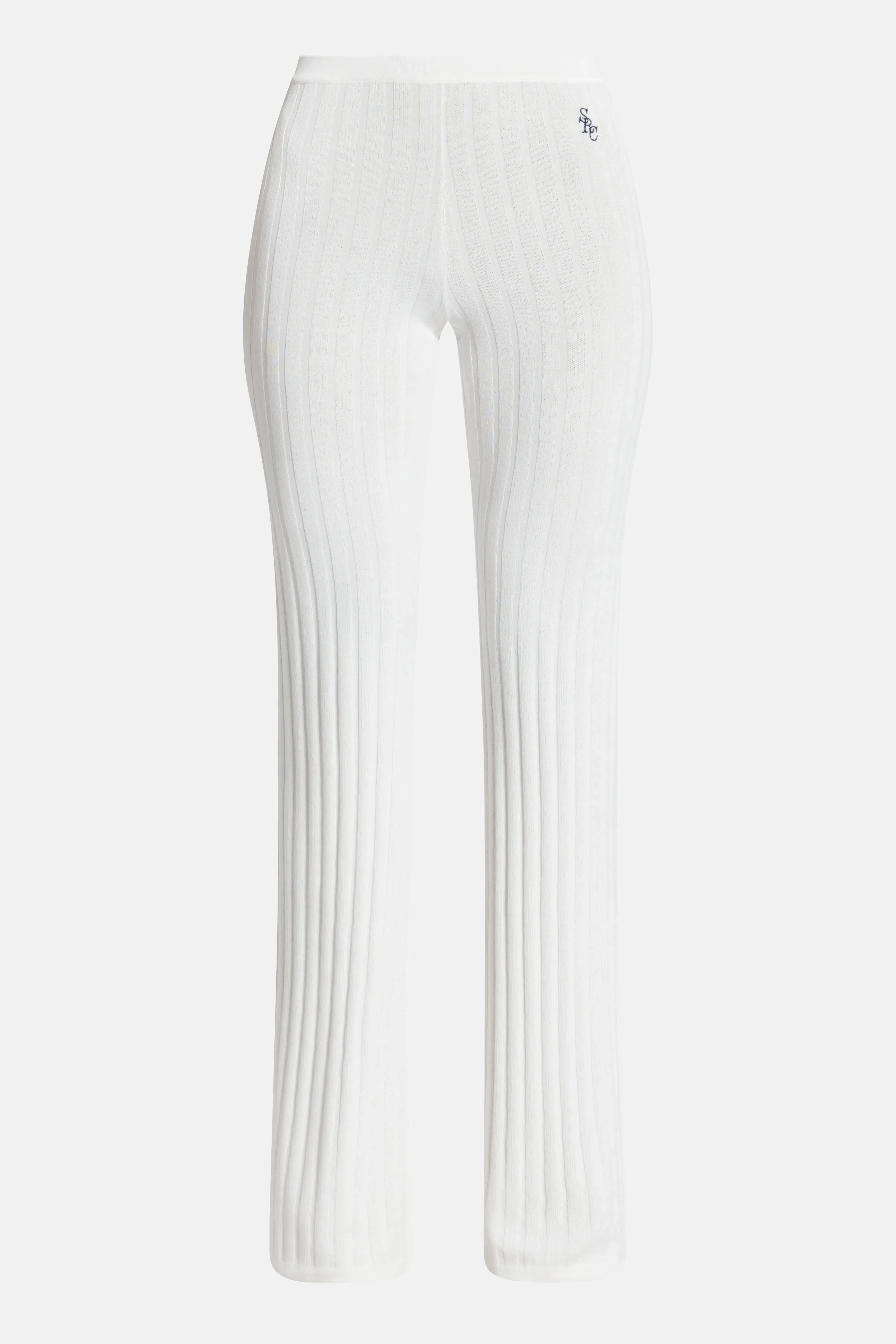 Sporty & Rich SRC Ribbed Trousers in Beige