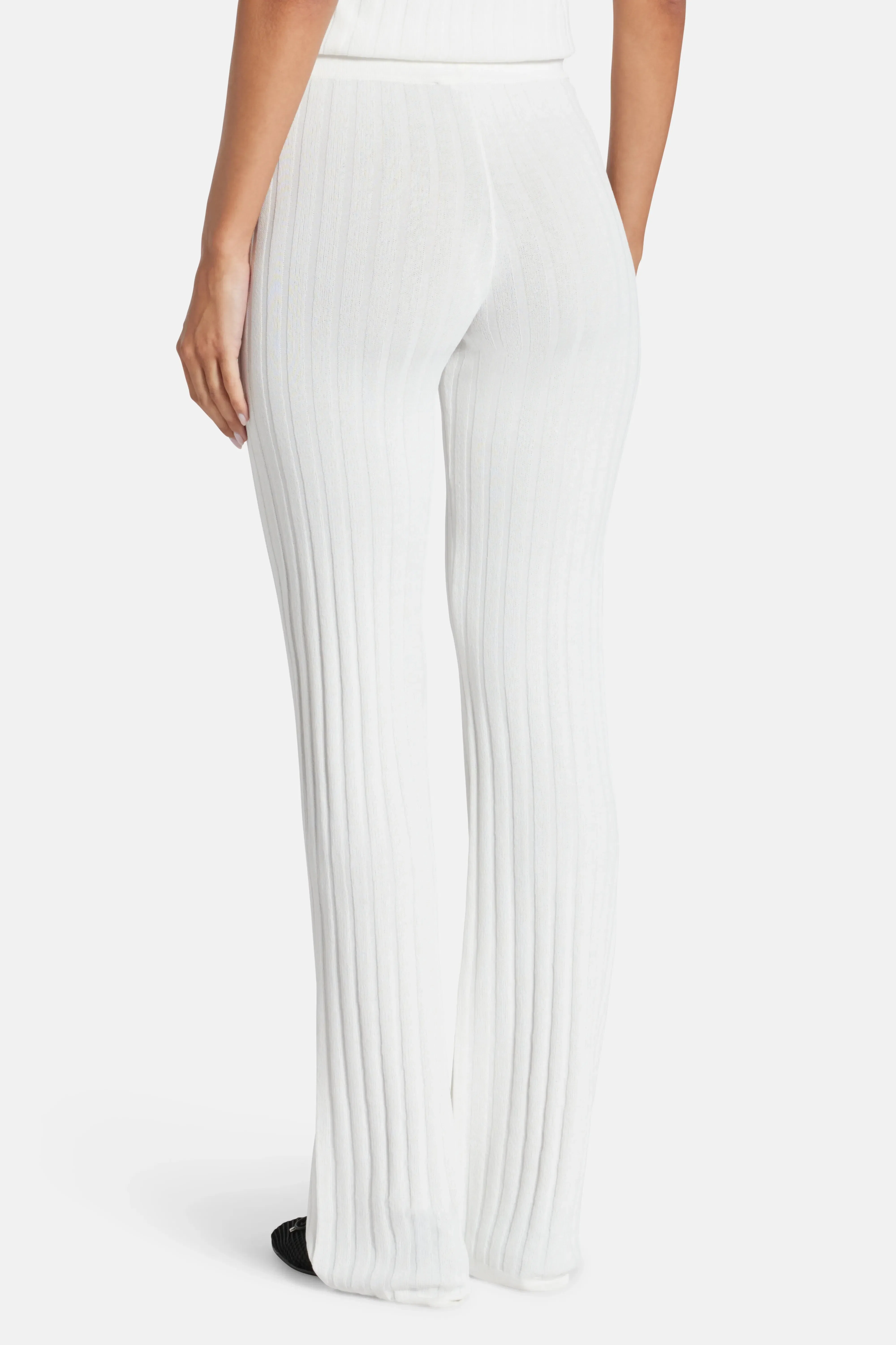 Sporty & Rich SRC Ribbed Trousers in Beige