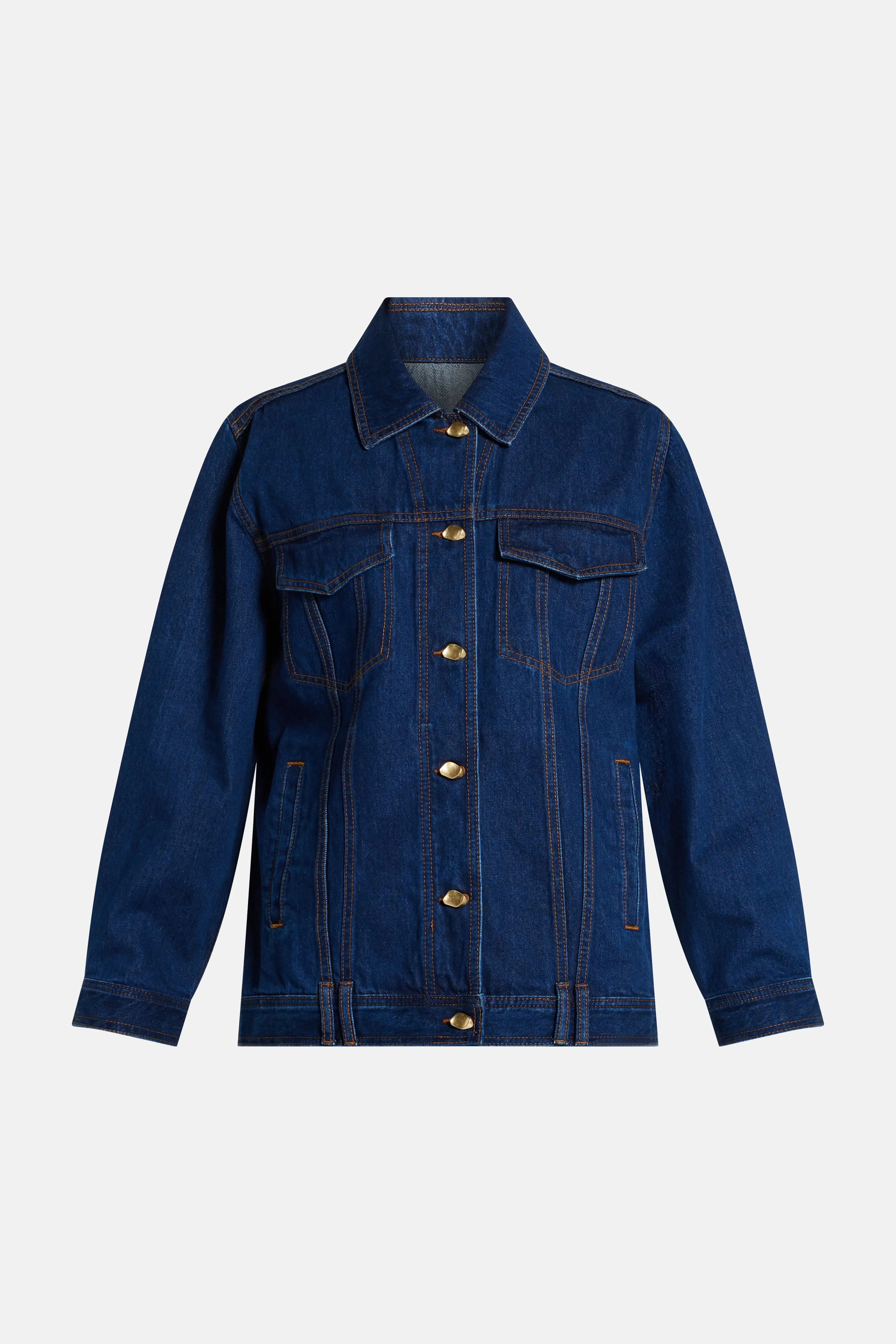 Aje Carmen Cotton Denim Jacket in Blue