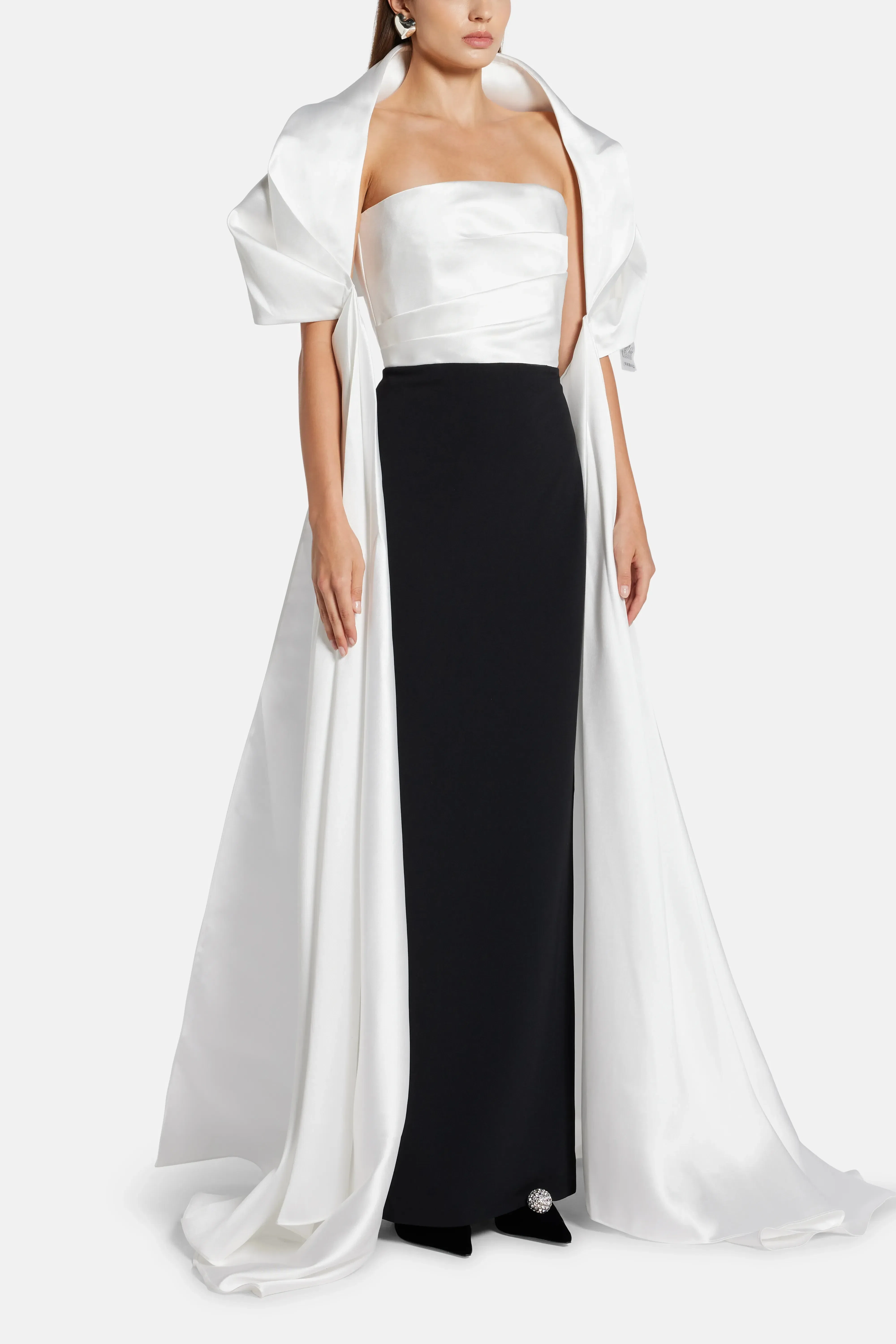 Solace London Vera Maxi Dress in Black and White