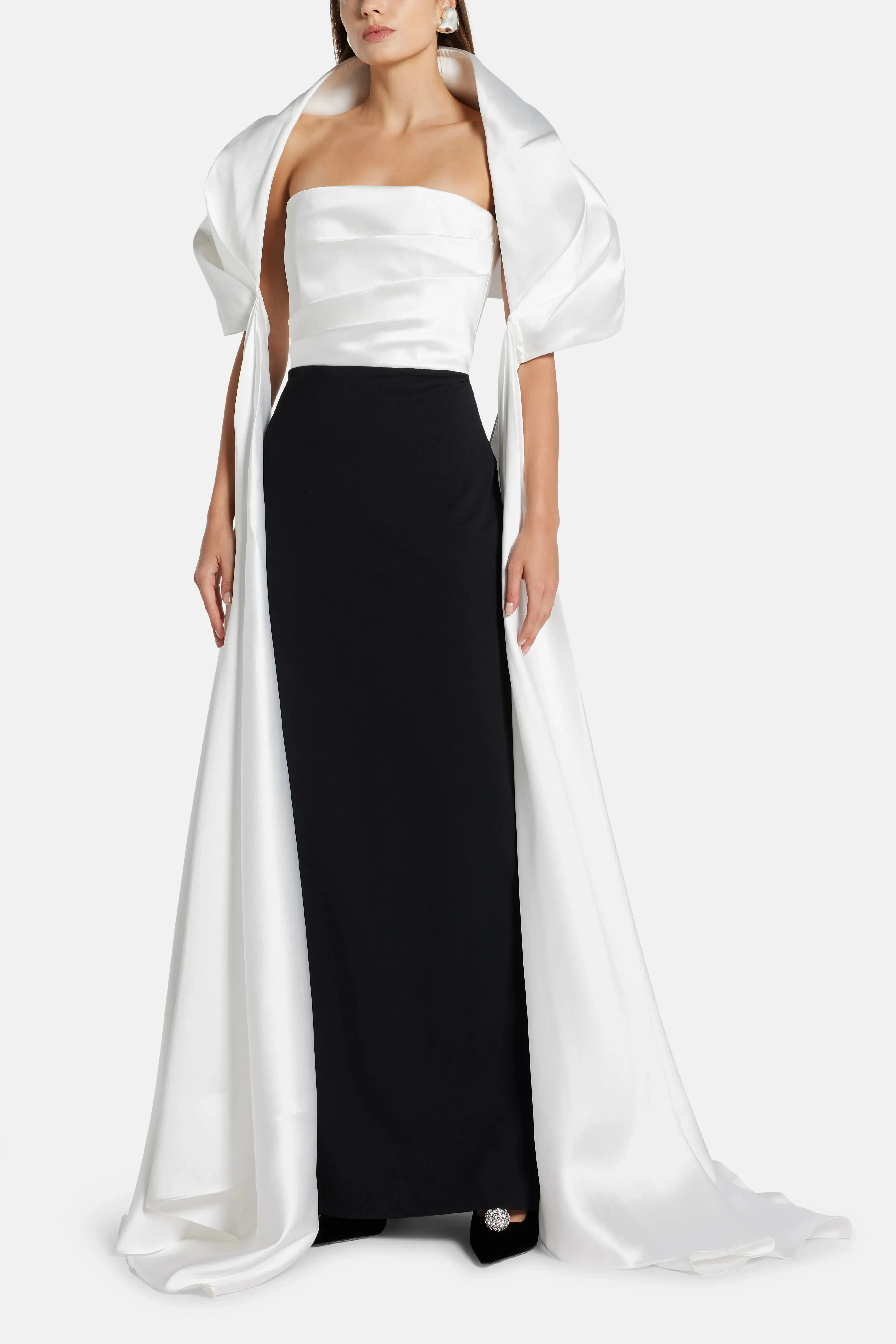 Solace London Vera Maxi Dress in Black and White