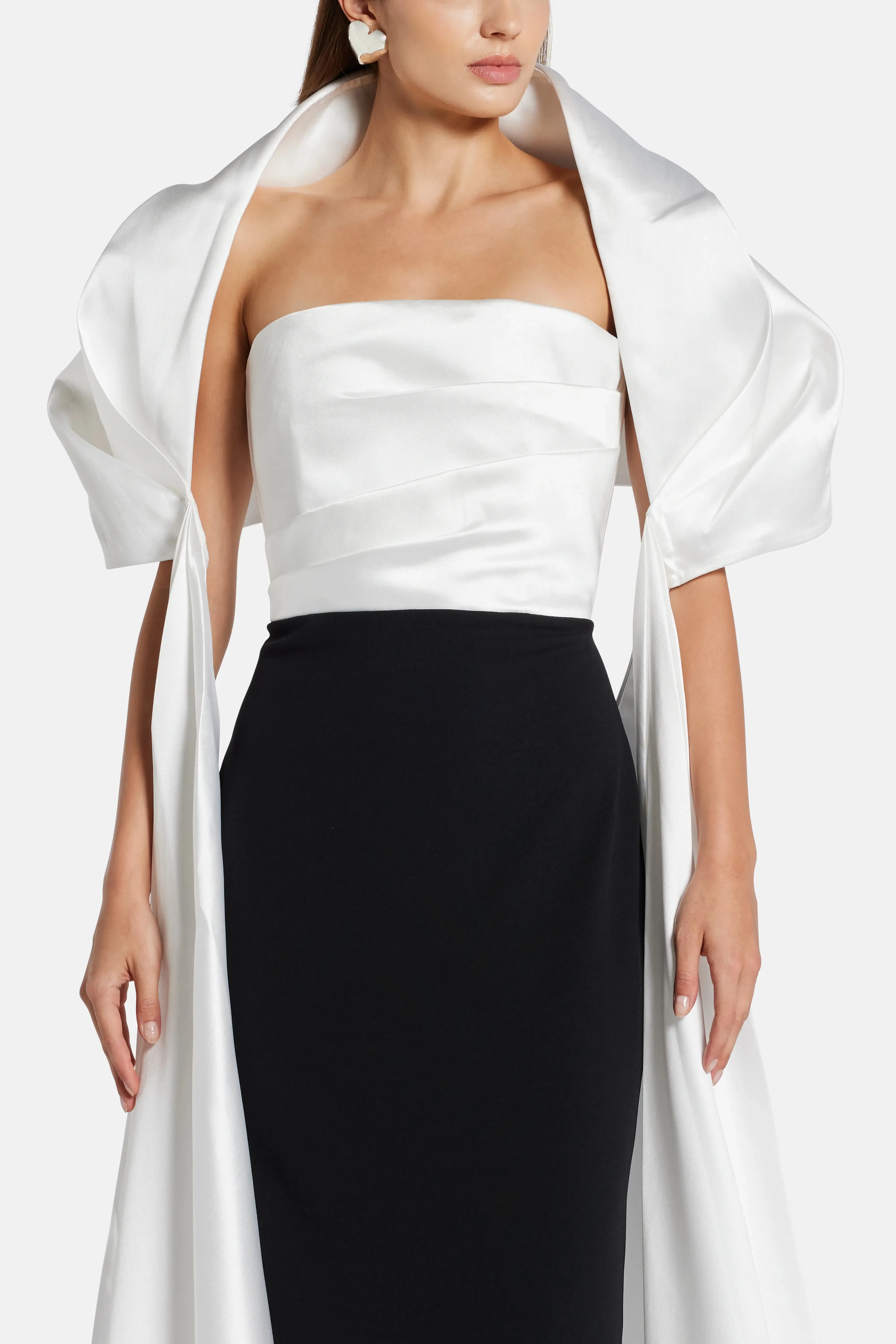 Solace London Vera Maxi Dress in Black and White