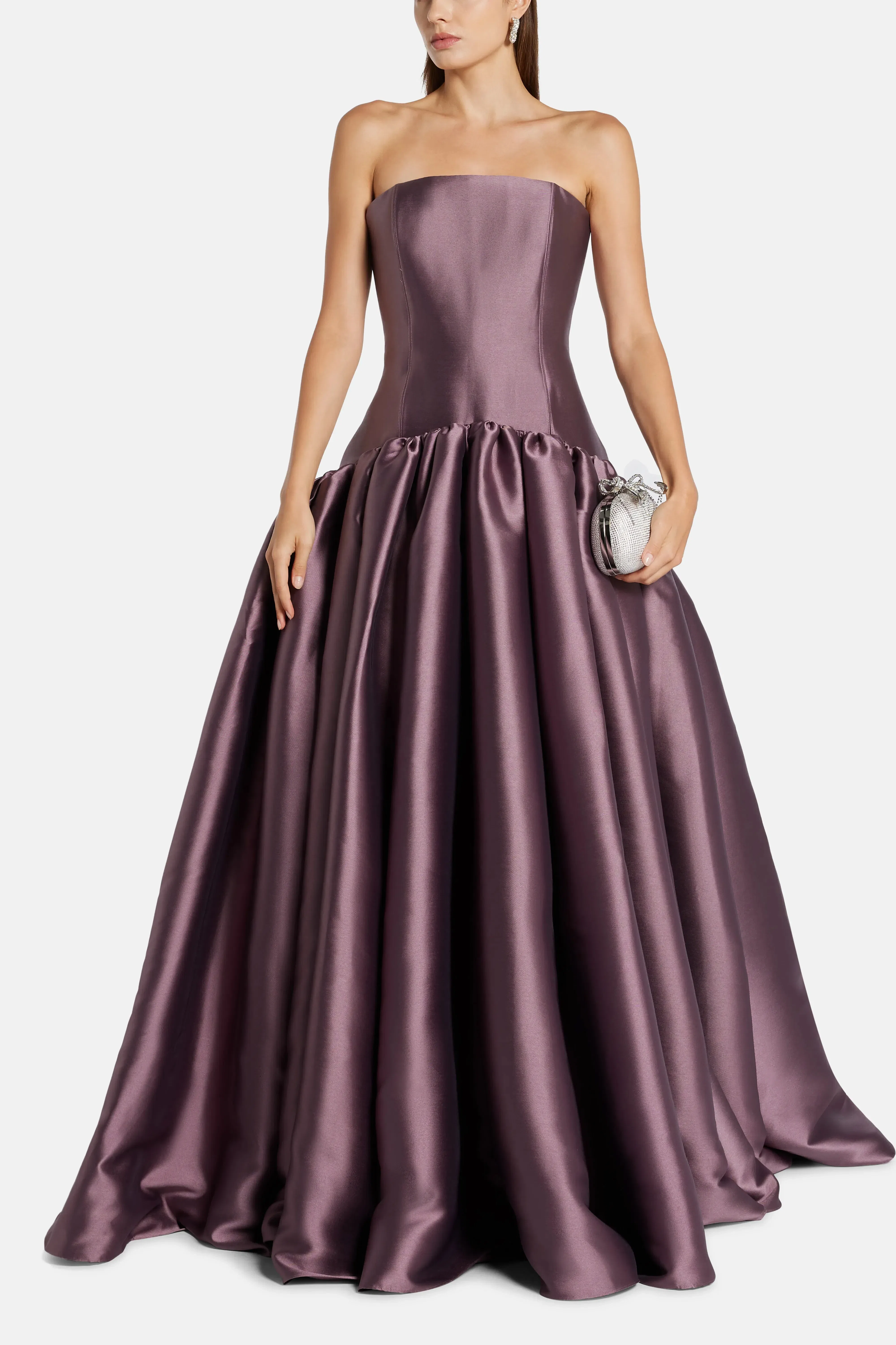 Solace London Cassia Strapless Maxi Dress in Purple