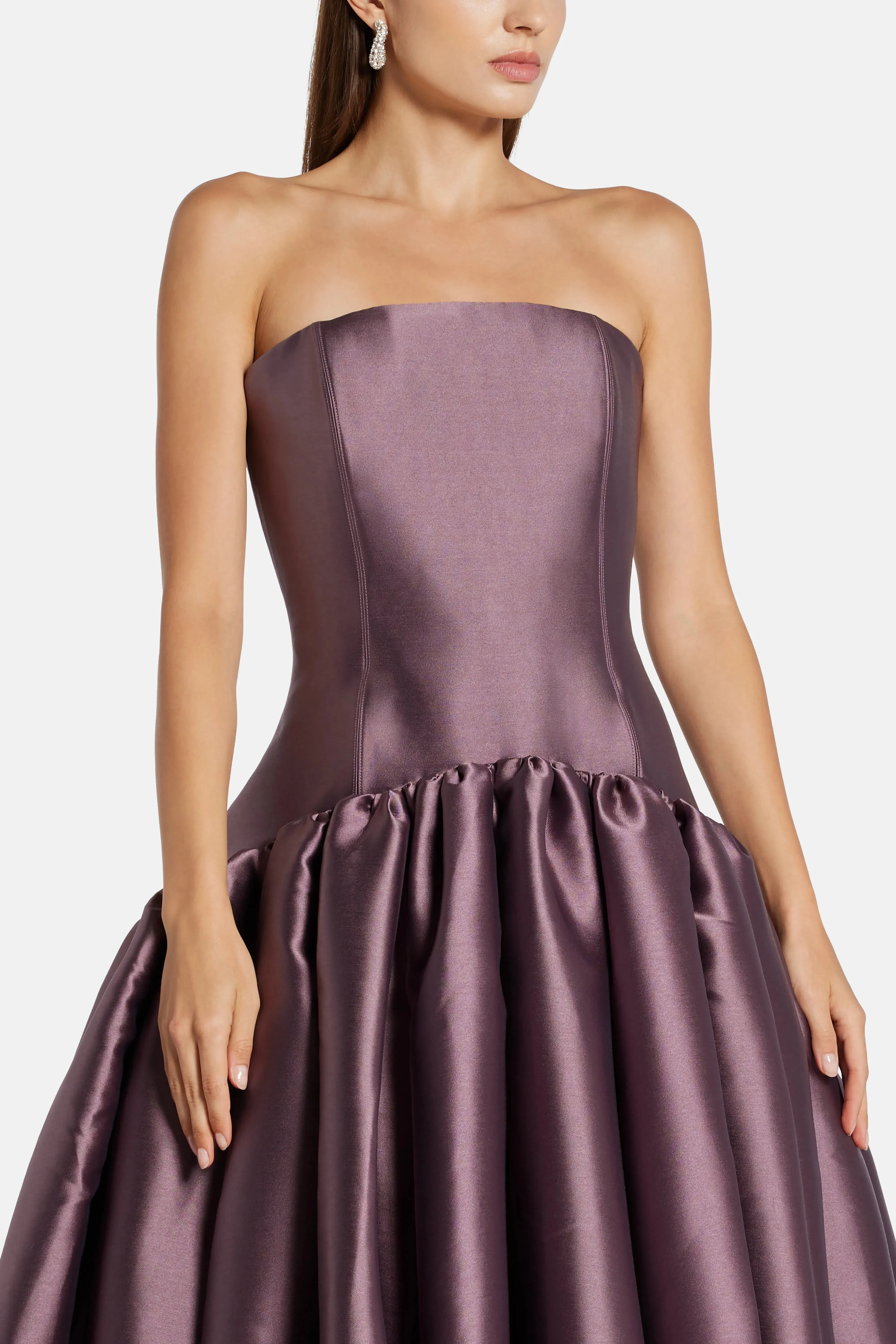 Solace London Cassia Strapless Maxi Dress in Purple