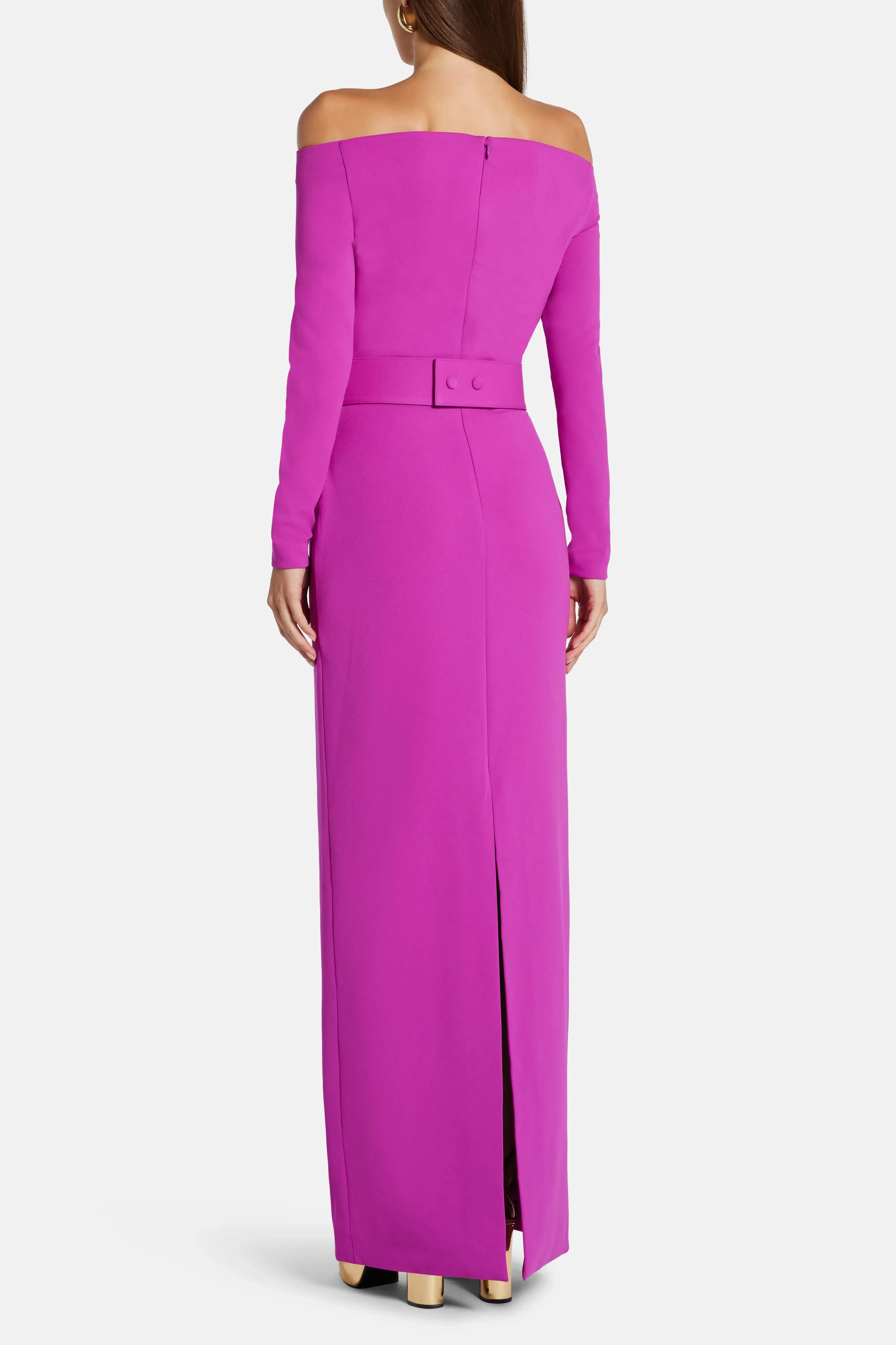 Solace London Sabina Off Shoulder Maxi Dress in Pink