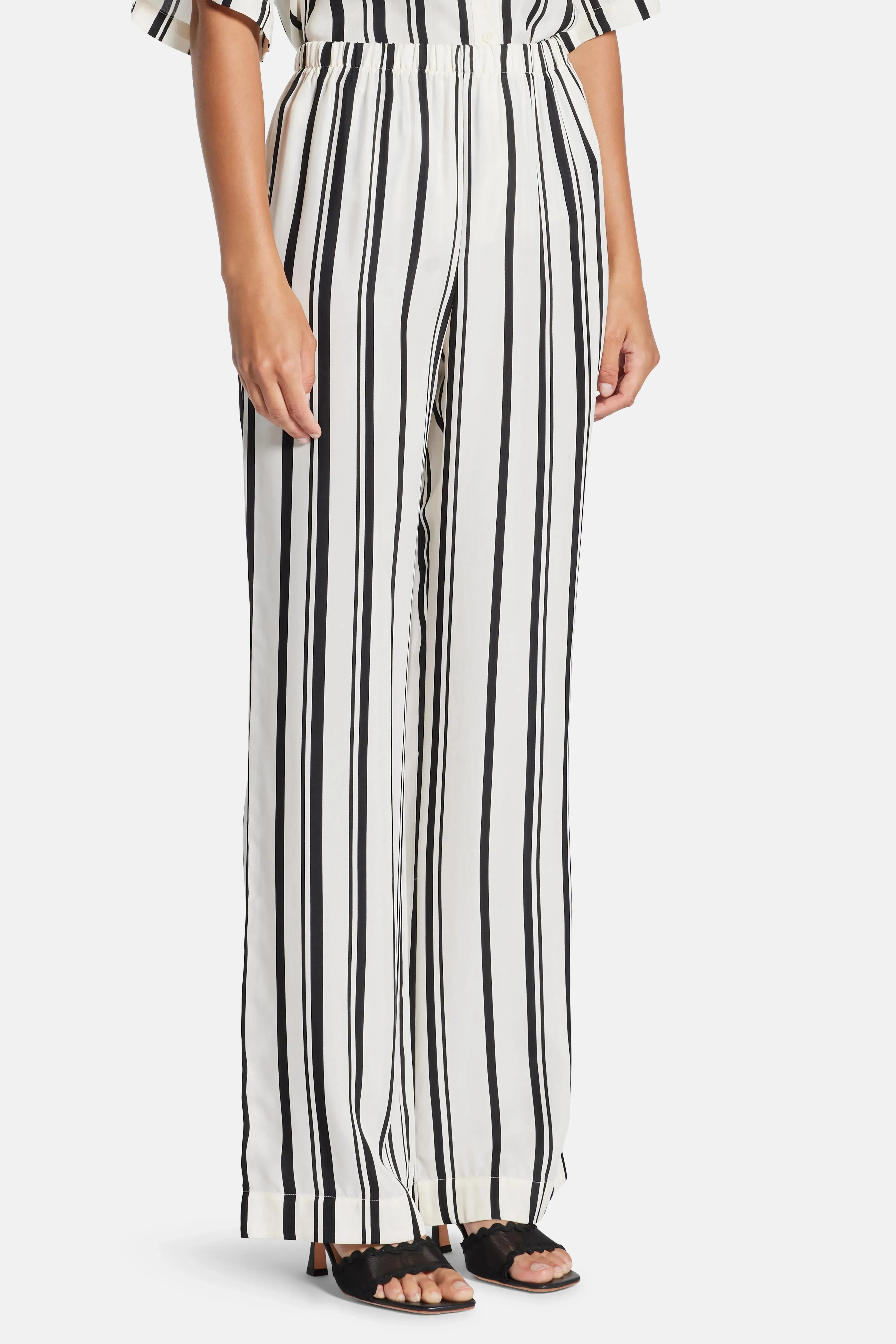 ANINE BING Elain Wide Legged Pants in White