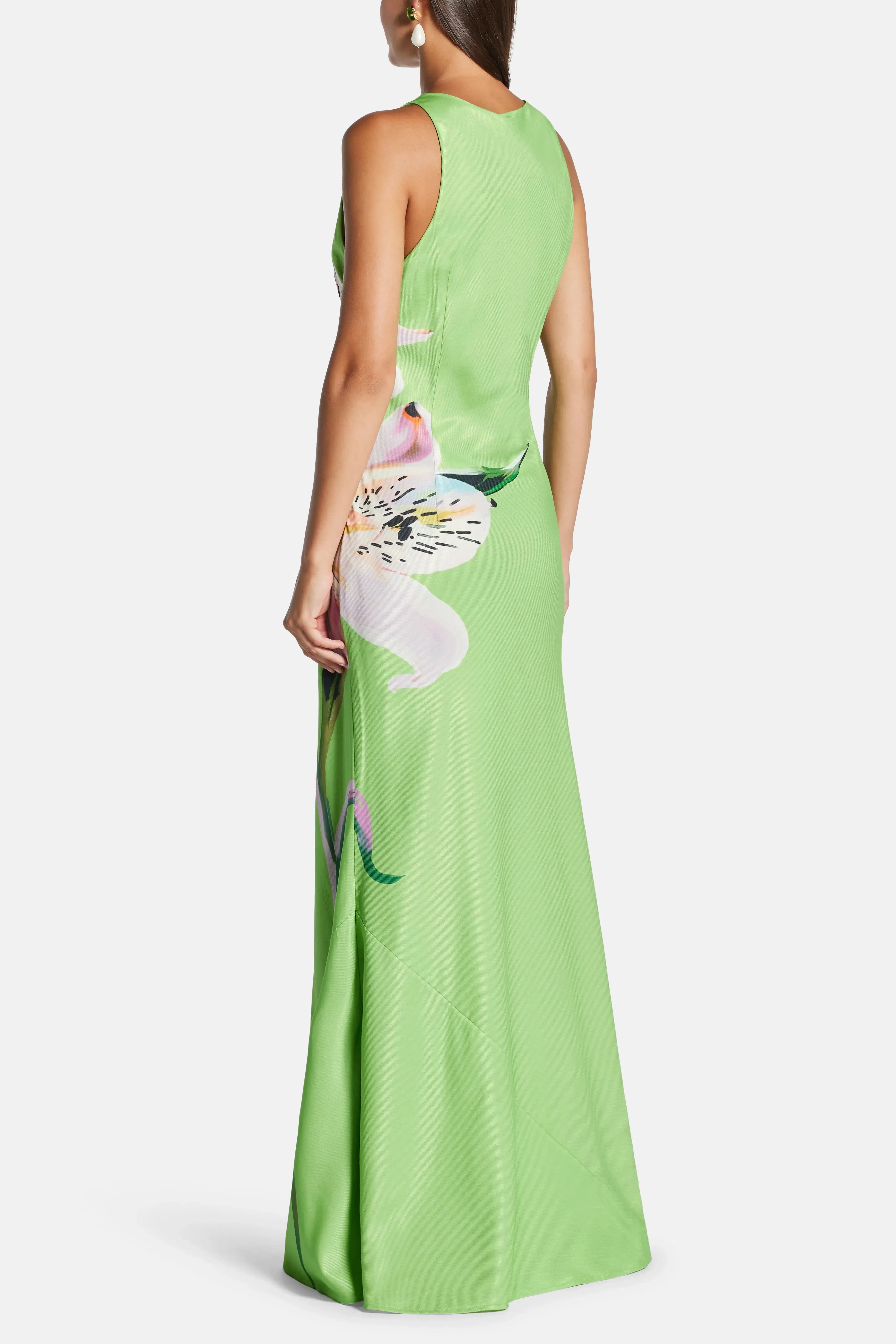 Leo Lin Helena Floral Sleeveless Maxi Dress In Green